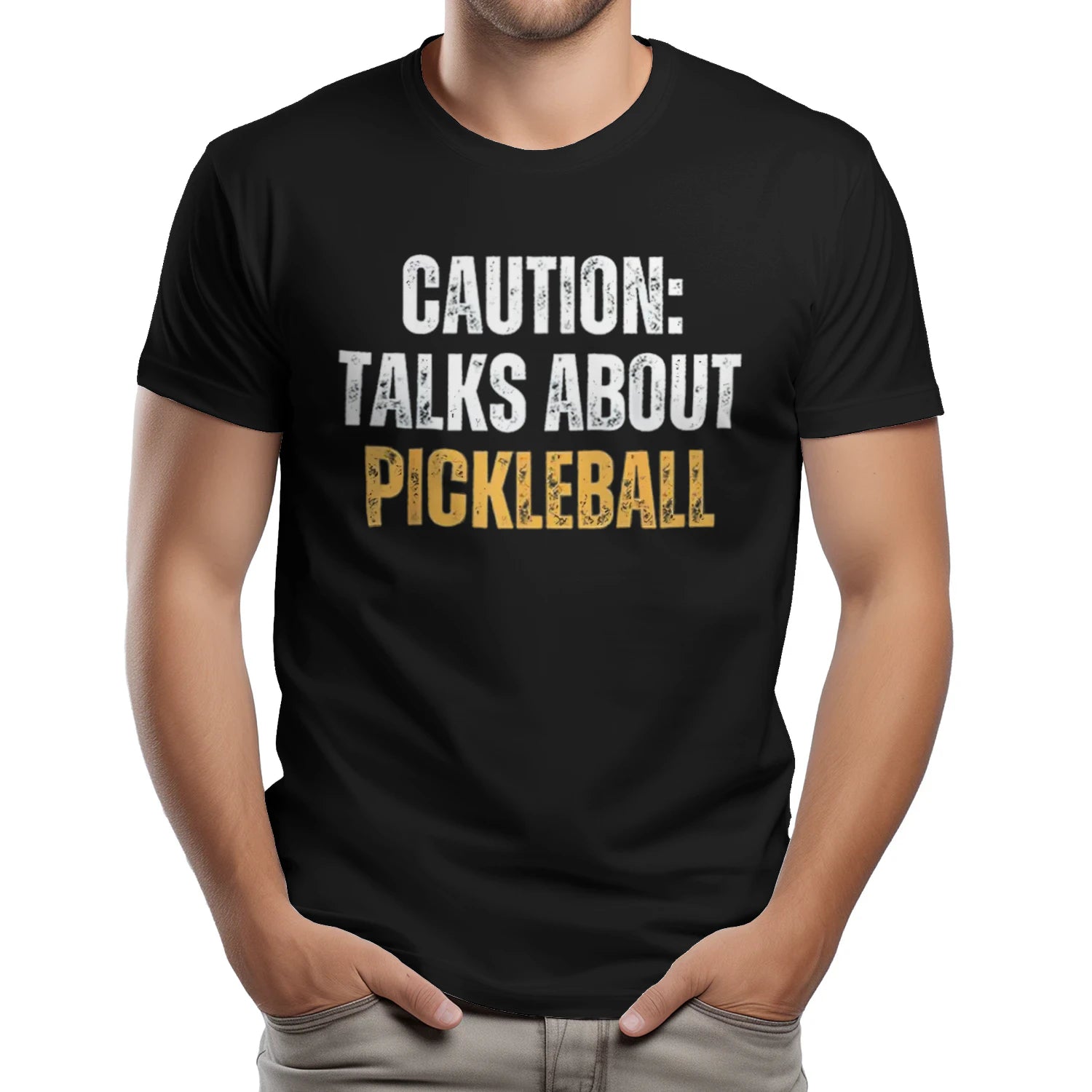 Caution: Talks About Pickleball T-Shirt – Funny Gift