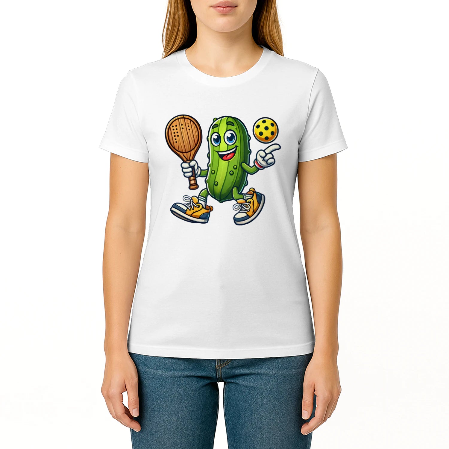 Funny Pickles Playing Pickleball for Women’s T-Shirt – Funny Gift