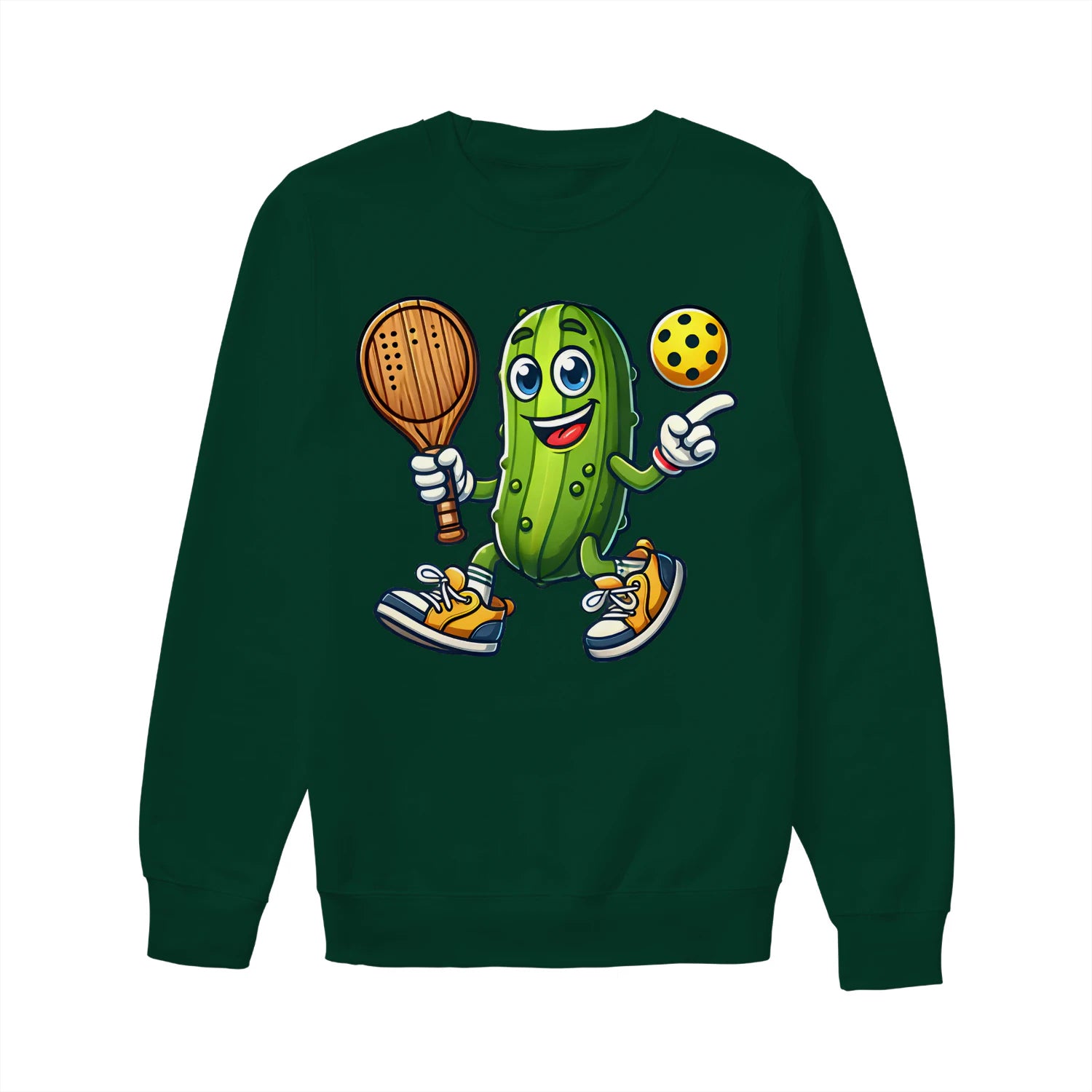 funny pickle pickleball player cartoon classic Women’s Sweatshirt – Funny Gift