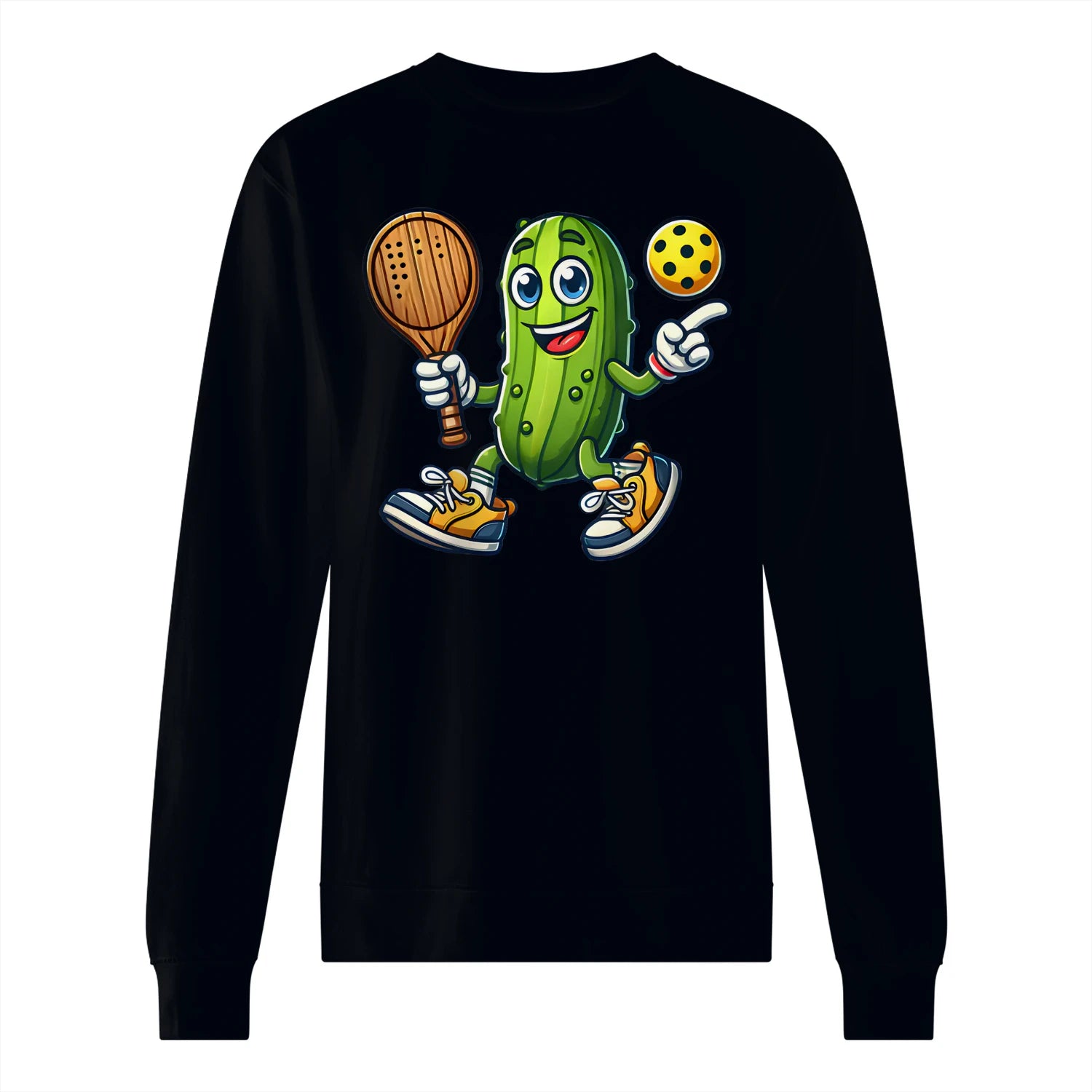 Funny Pickle Pickleball Player Cartoon Classic Men’s Sweatshirt – Funny Gift