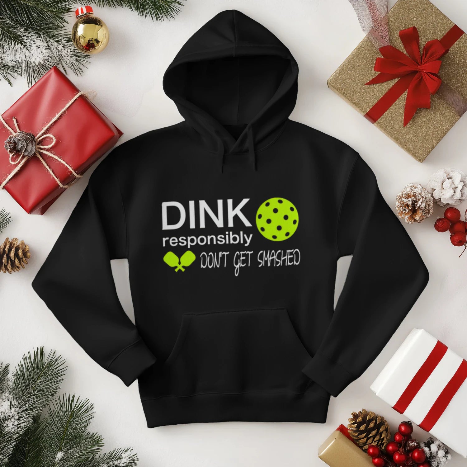 Dink Responsibly Pickleball Men’s Hoodie – Funny Gift