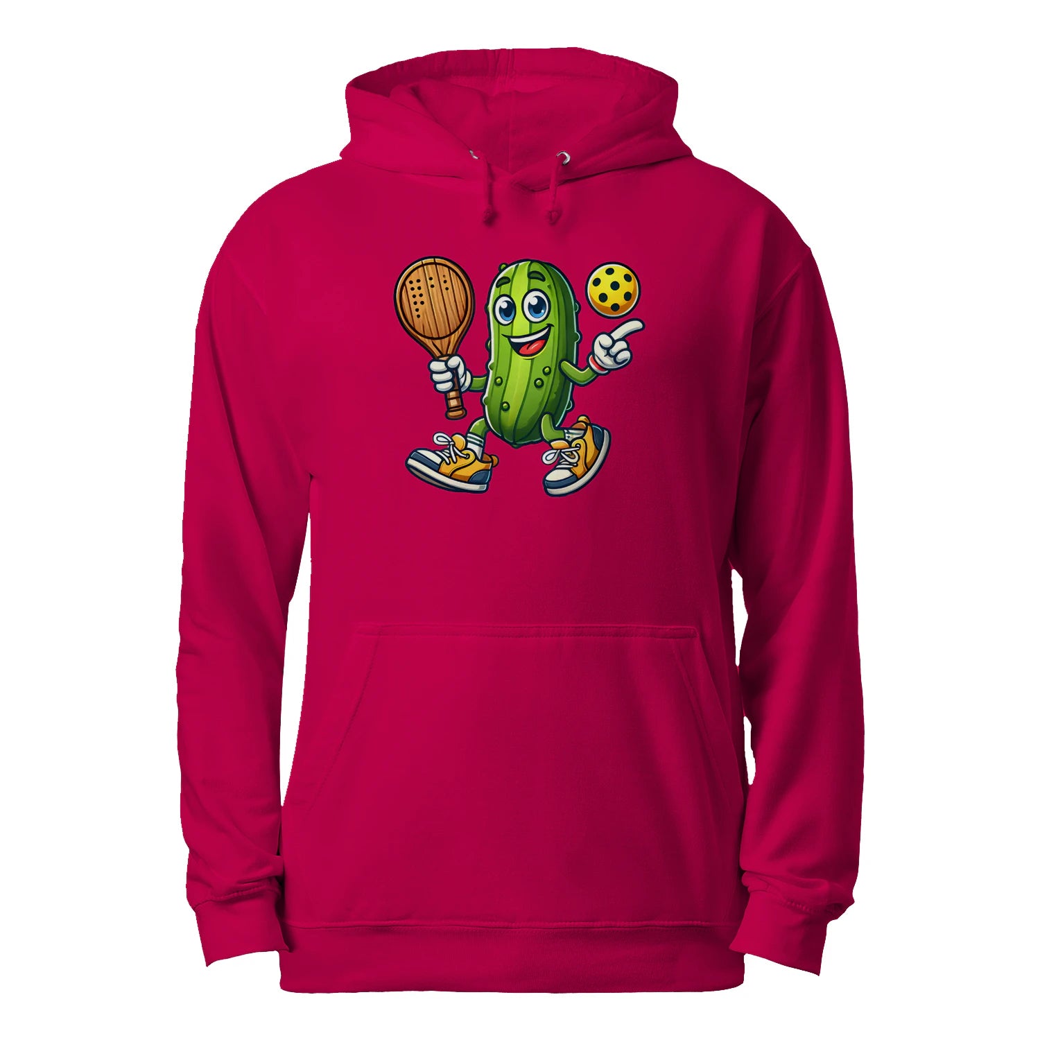 Funny Pickle Pickleball Player Cartoon Men’s Hoodie – Funny Gift