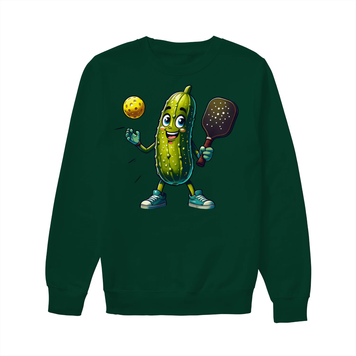 funny pickle pickleball player cartoon Women’s Sweatshirt – Funny Gift