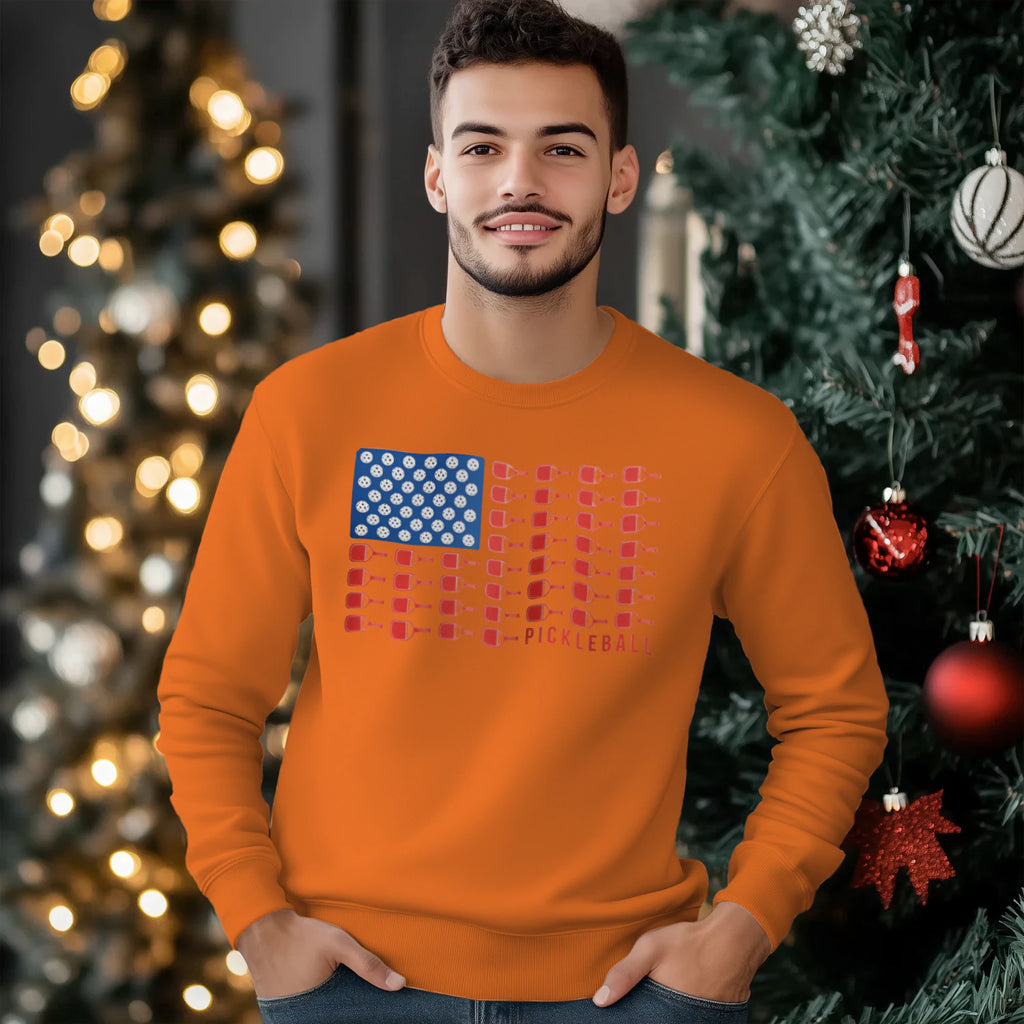 American Flag Pickleball Men’s Sweatshirt – Funny Gift