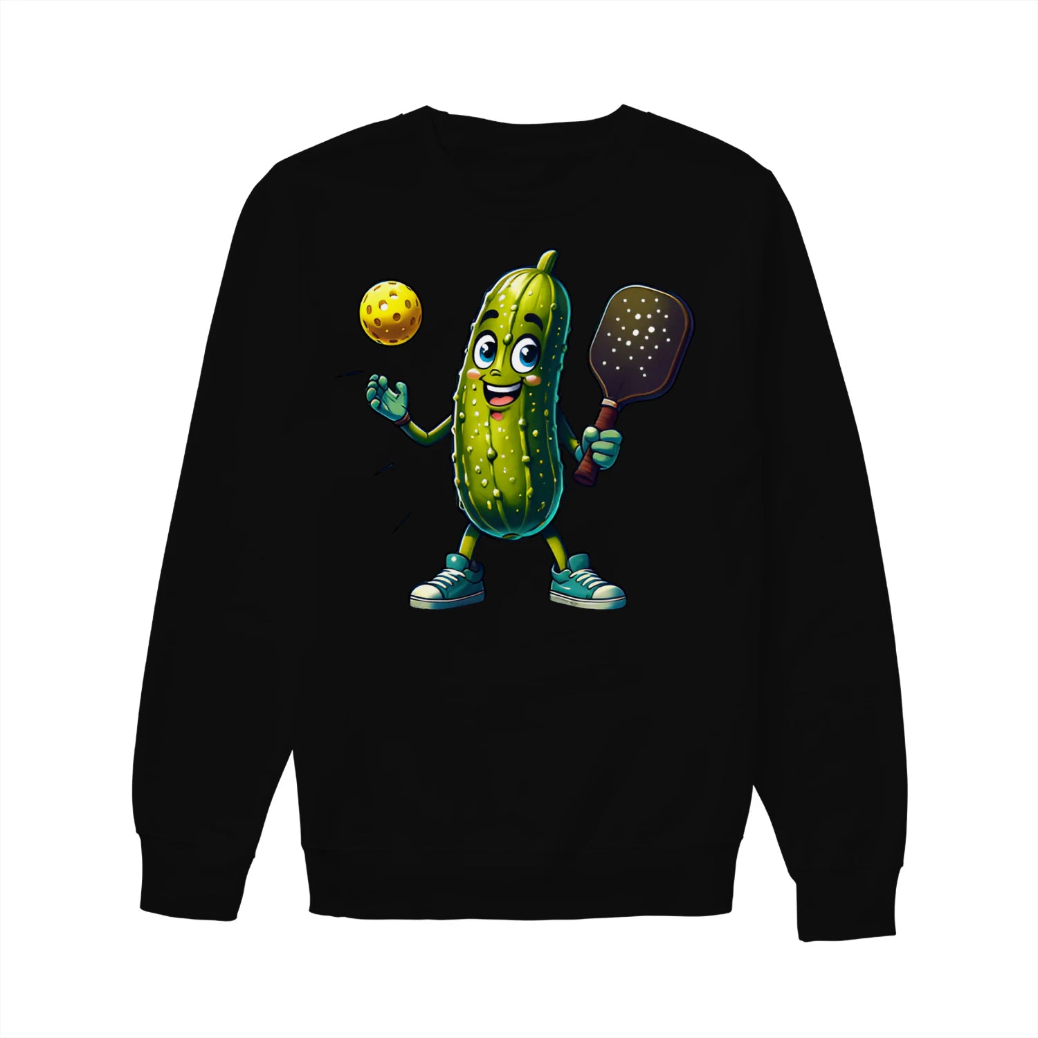 funny pickle pickleball player cartoon Women’s Sweatshirt – Funny Gift