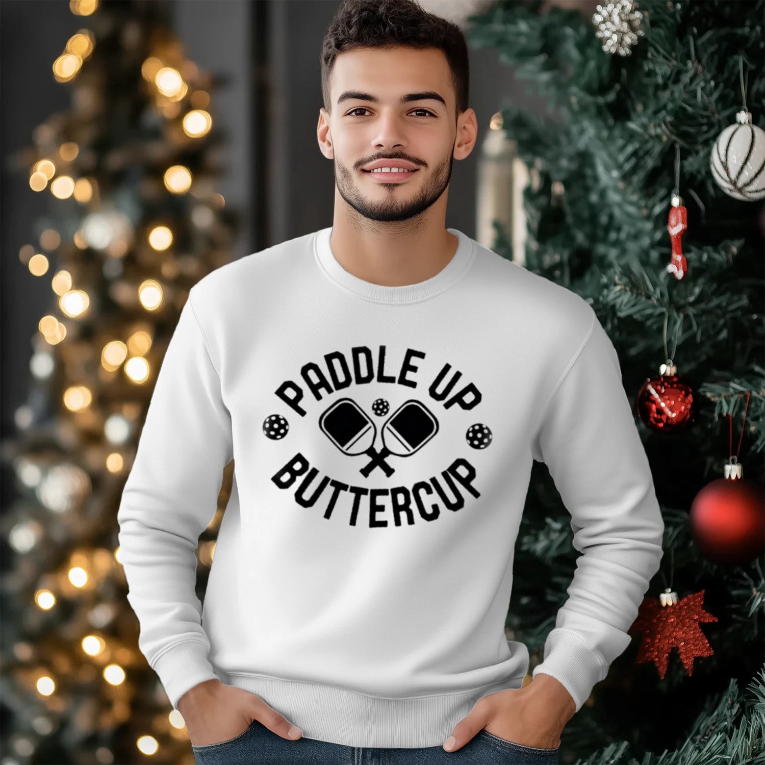Paddle Up Buttercup Pickleball Men’s Sweatshirt – Funny Gift