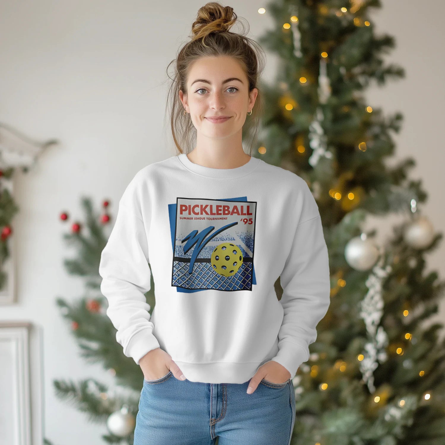 retro pickleball court Women’s Sweatshirt – Funny Gift
