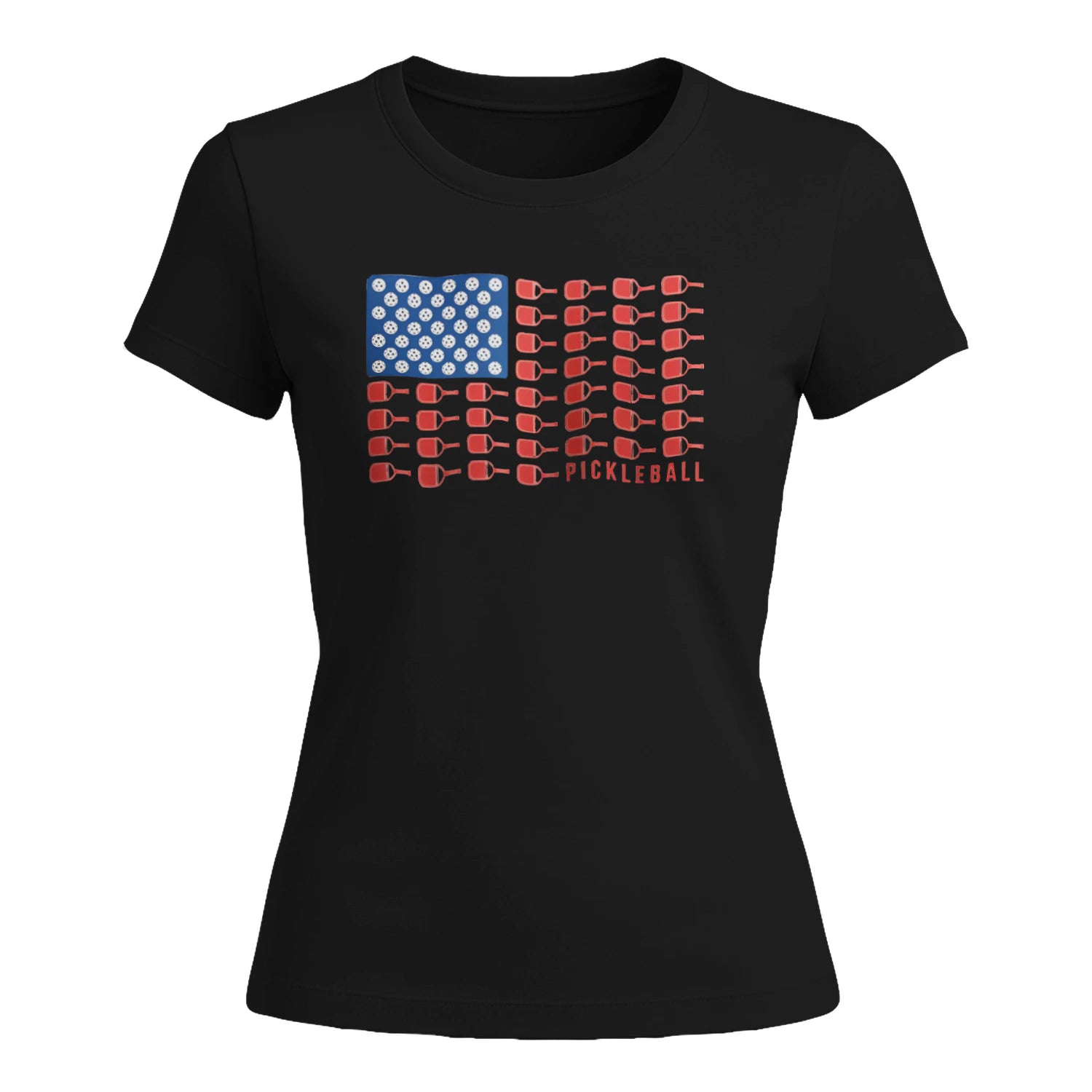 American Flag Pickleball for Women’s T-Shirt – Funny Gift