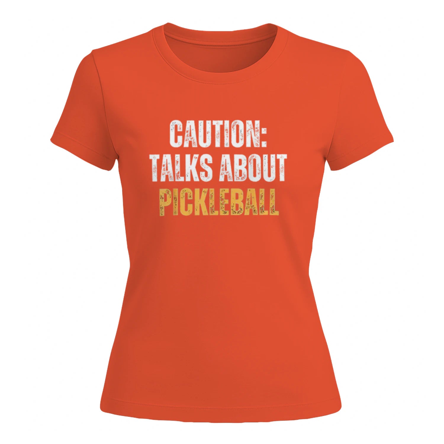 Caution: Talks About Pickleball for Women’s T-Shirt – Funny Gift