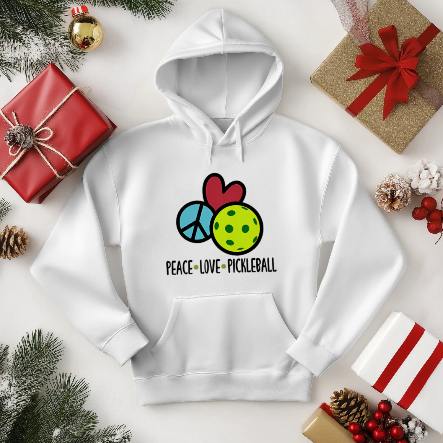 Pickleball Christmas Ornaments Men’s Hoodie – Funny Gift
