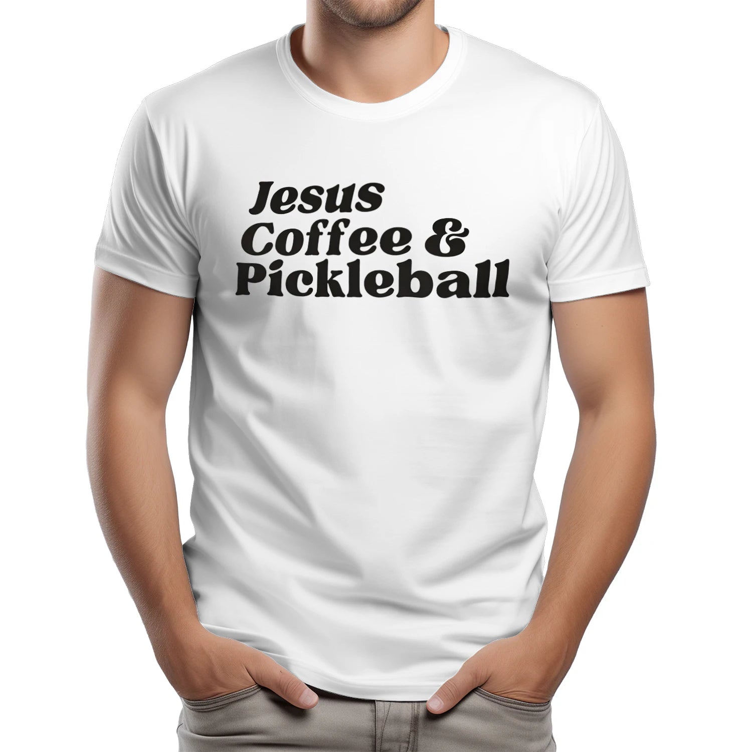 Jesus, Coffee & Pickleball T-Shirt – Funny Gift