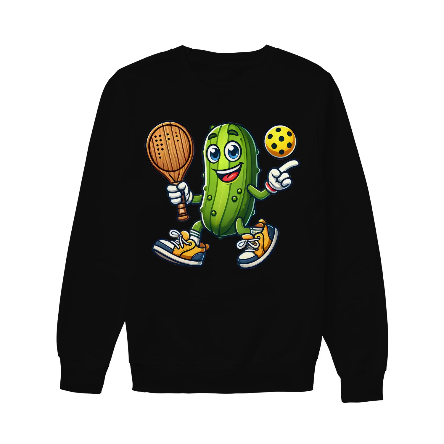 funny pickle pickleball player cartoon classic Women’s Sweatshirt – Funny Gift