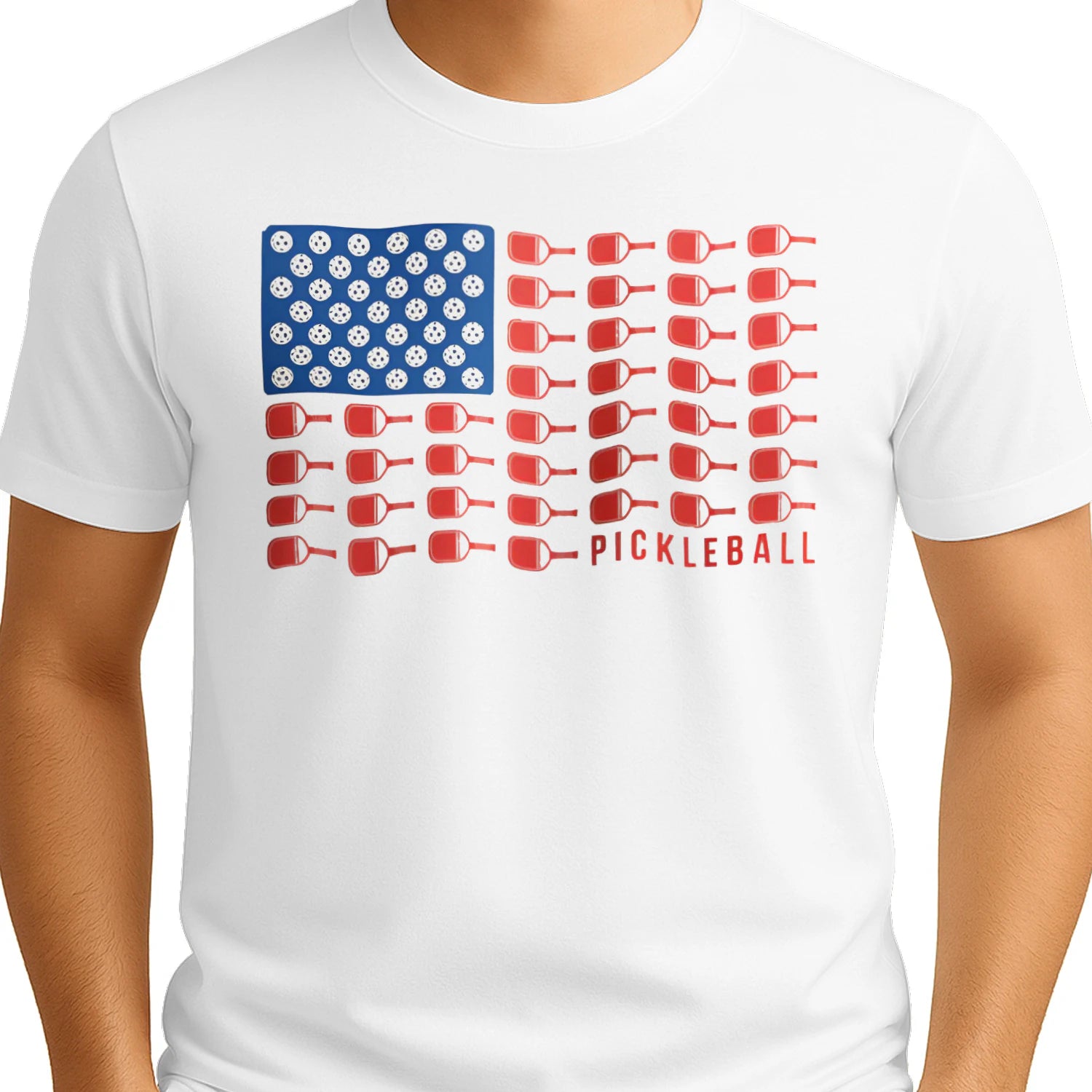 American Flag Pickleball T-Shirt – Funny Gift