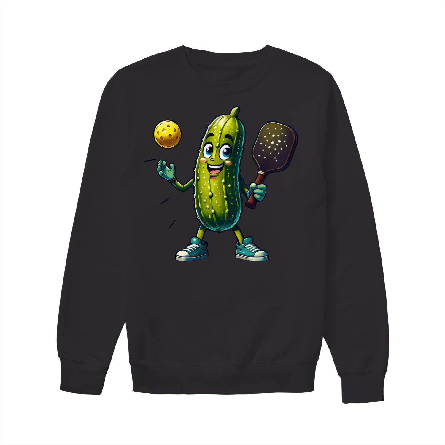 funny pickle pickleball player cartoon Women’s Sweatshirt – Funny Gift