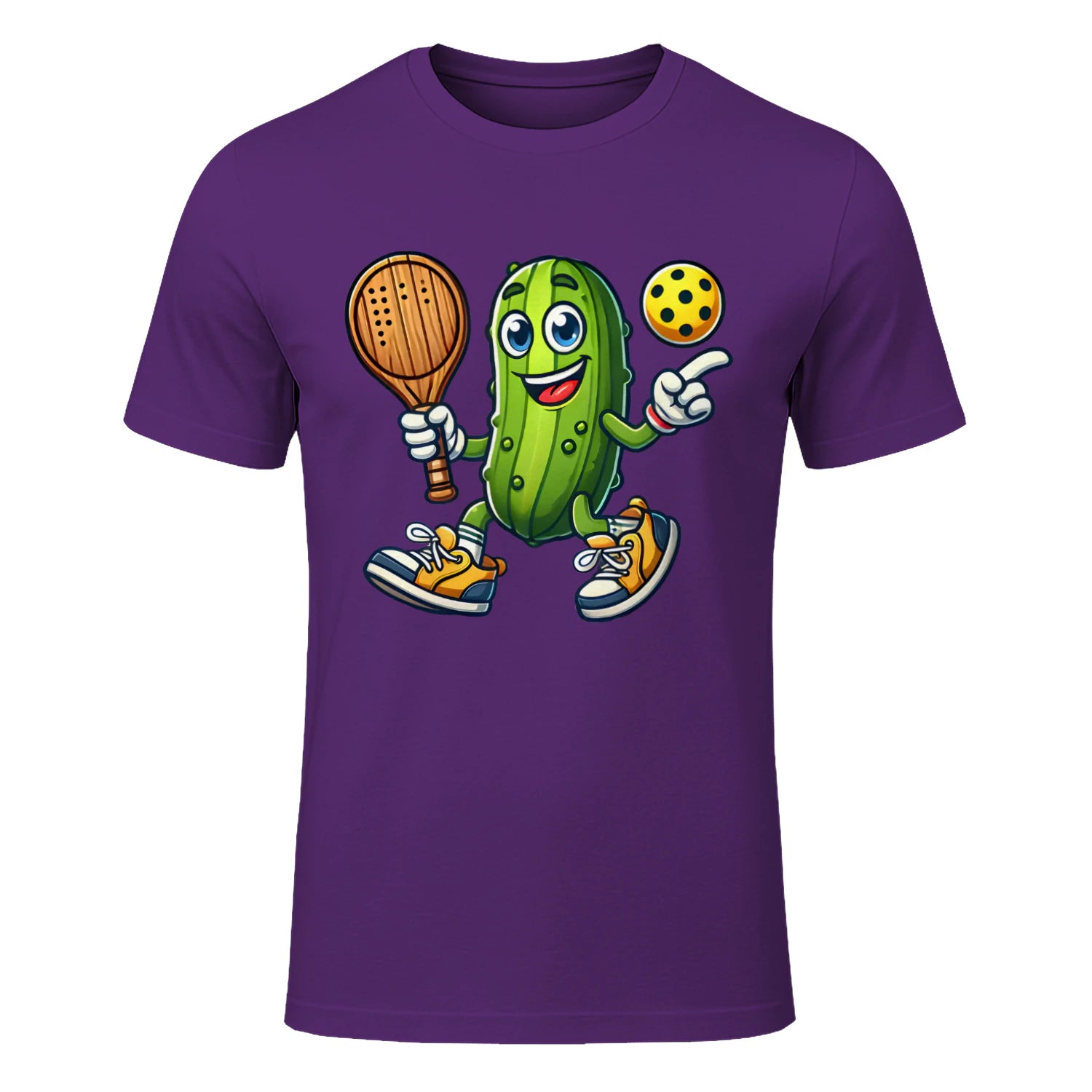 Funny Pickle Pickleball Player Cartoon T-Shirt – Funny Gift