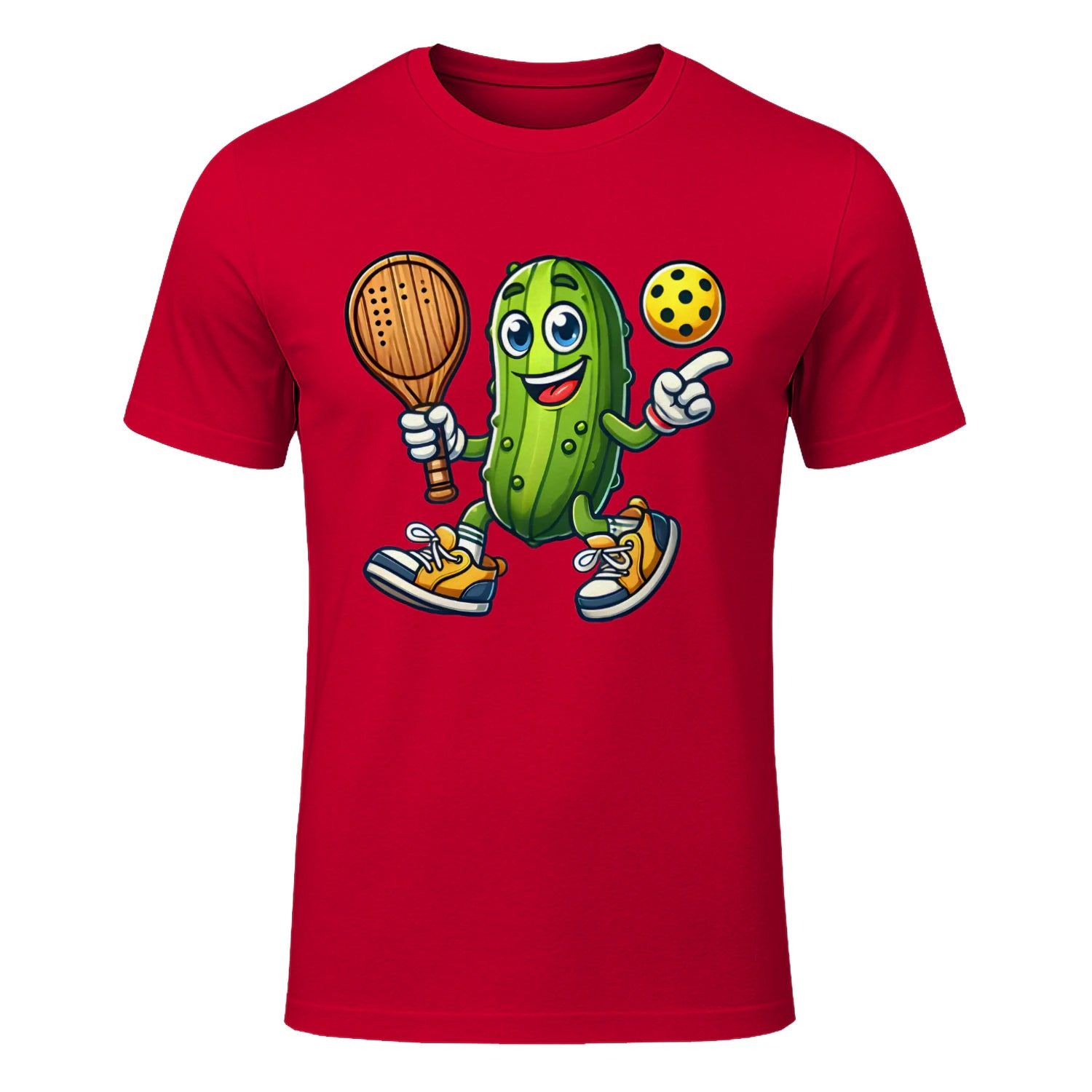 Funny Pickle Pickleball Player Cartoon T-Shirt – Funny Gift