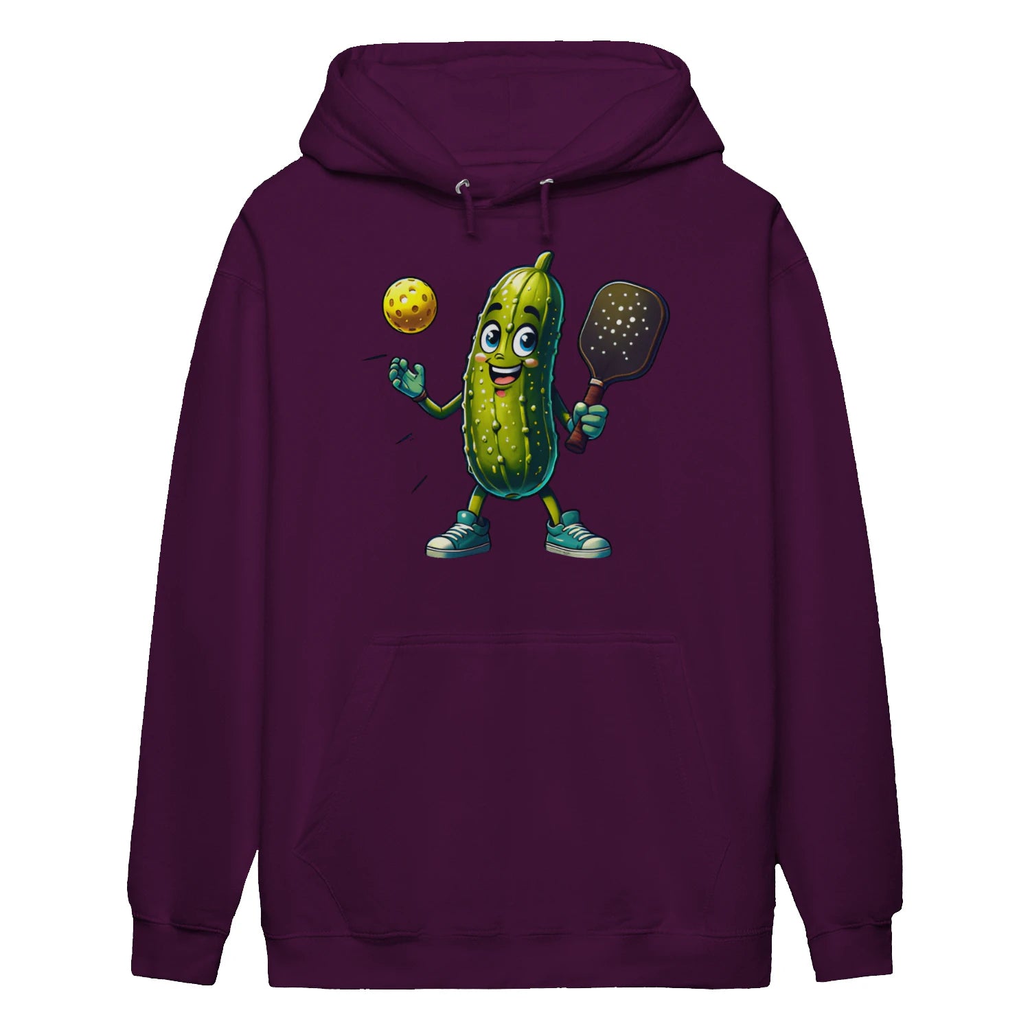 funny pickle pickleball player cartoon Women’s Hoodie – Funny Gift