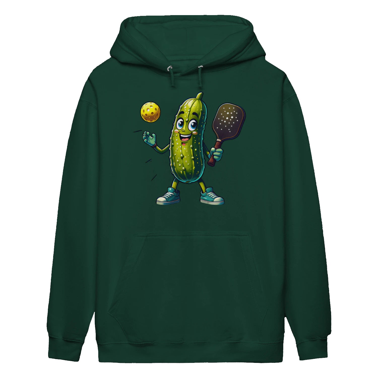 funny pickle pickleball player cartoon Women’s Hoodie – Funny Gift