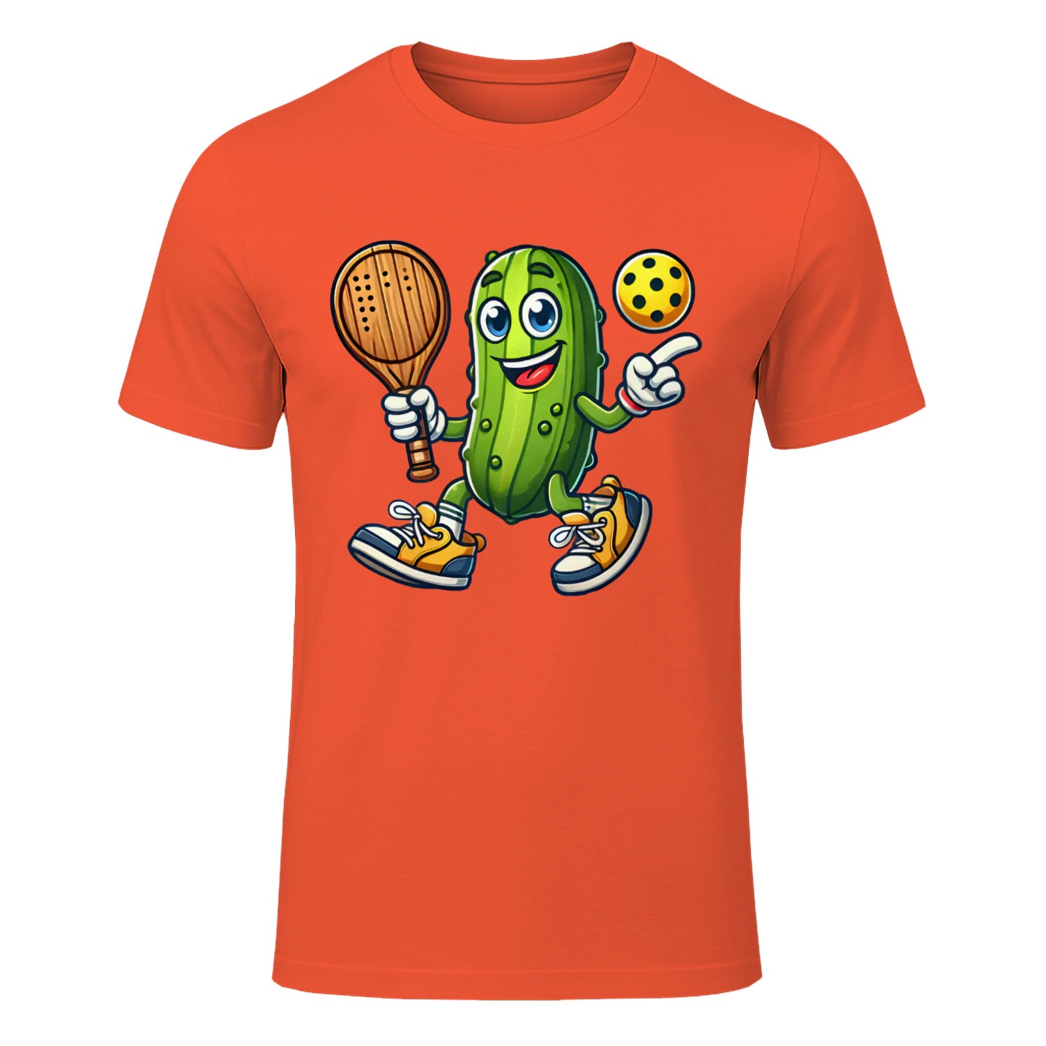 Funny Pickle Pickleball Player Cartoon T-Shirt – Funny Gift