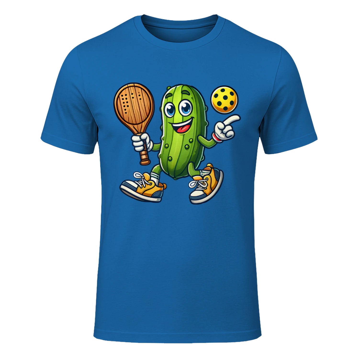 Funny Pickle Pickleball Player Cartoon T-Shirt – Funny Gift