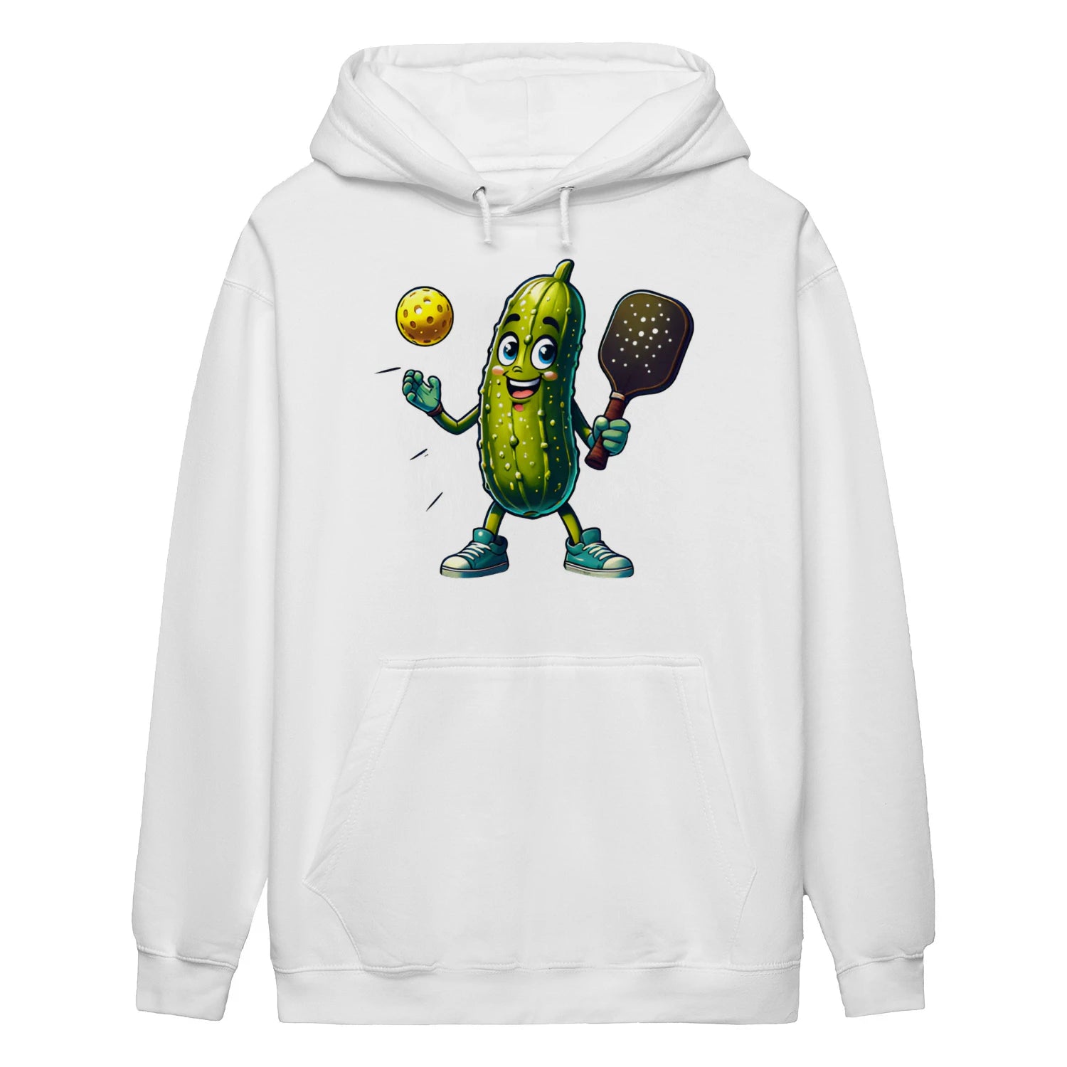 funny pickle pickleball player cartoon Women’s Hoodie – Funny Gift