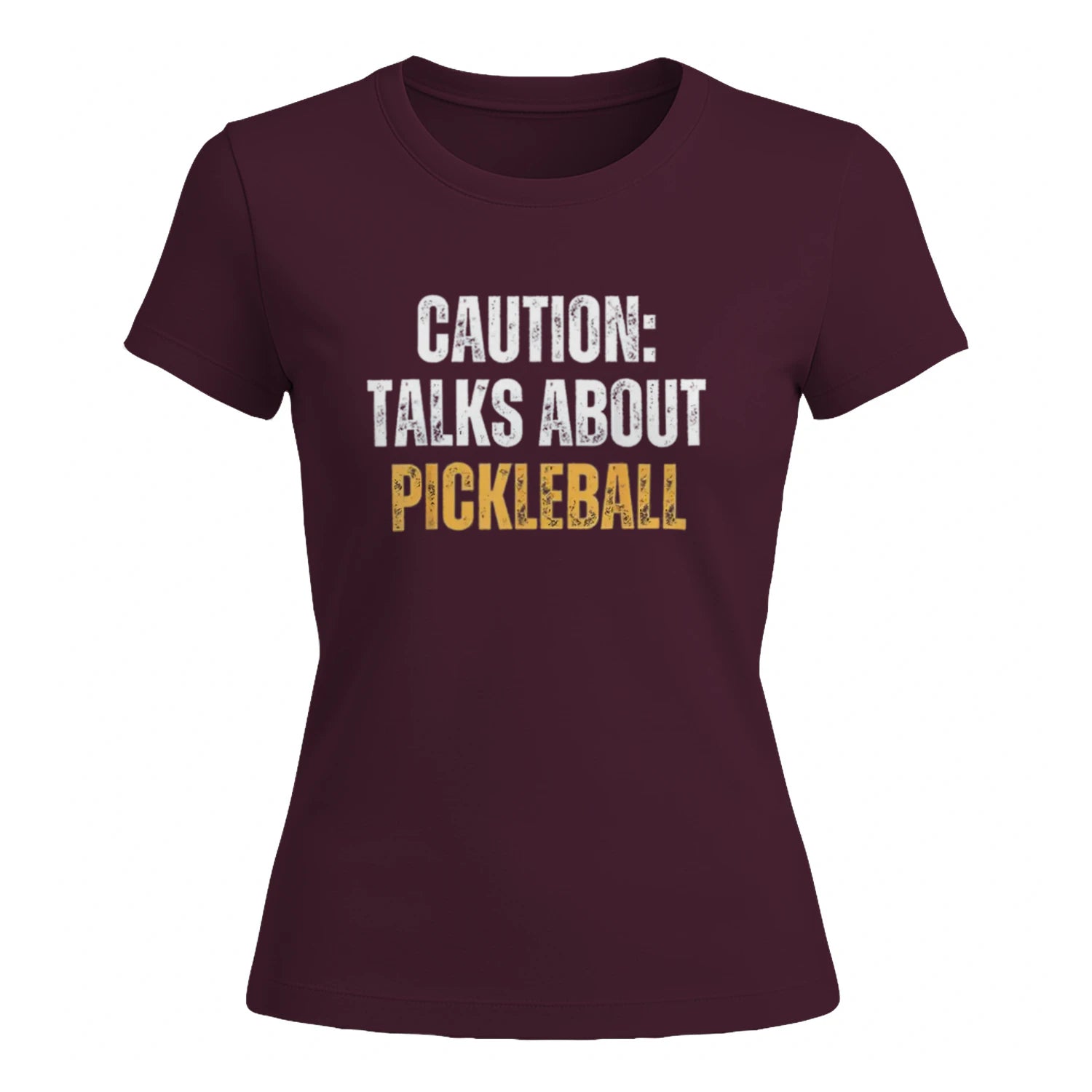 Caution: Talks About Pickleball for Women’s T-Shirt – Funny Gift