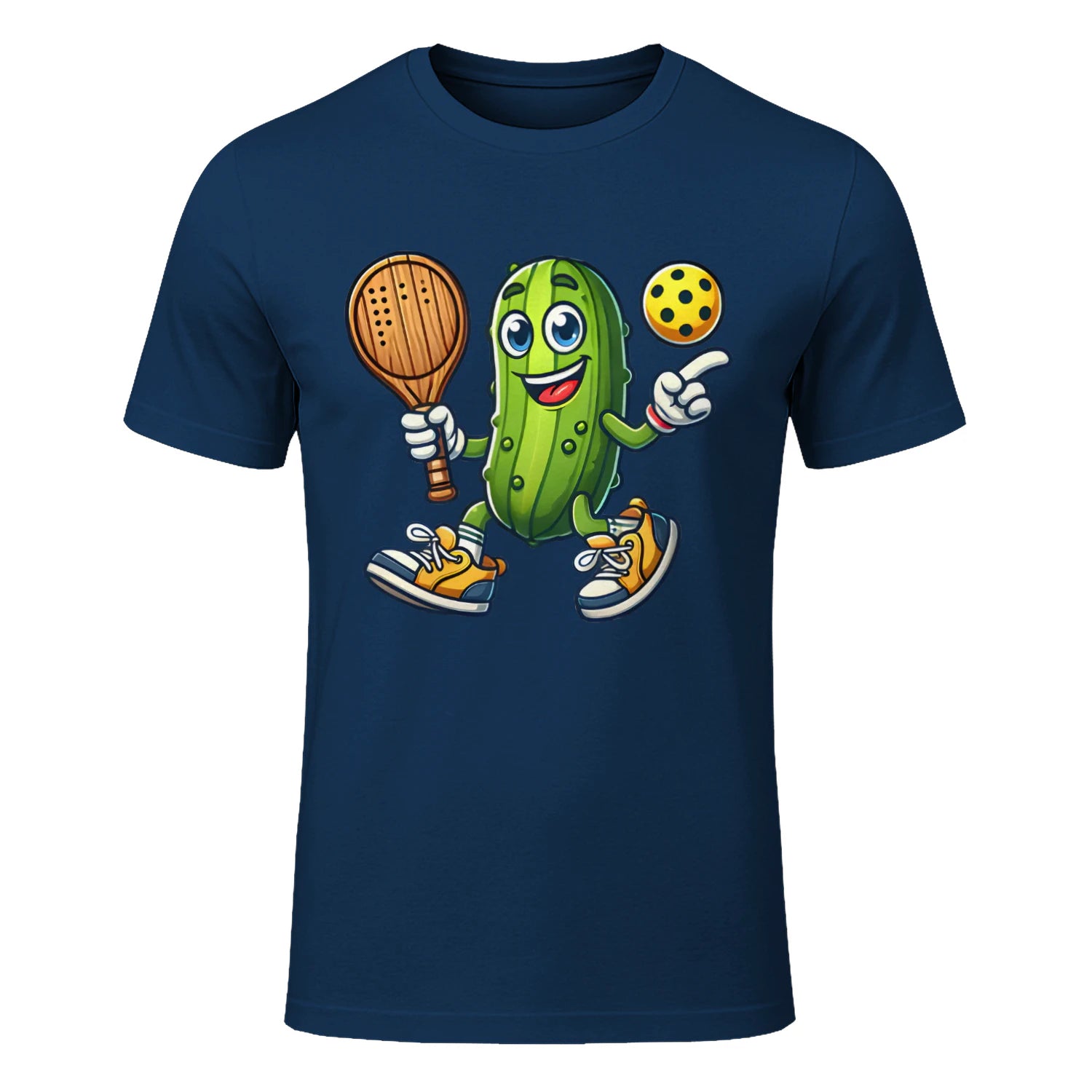 Funny Pickle Pickleball Player Cartoon T-Shirt – Funny Gift