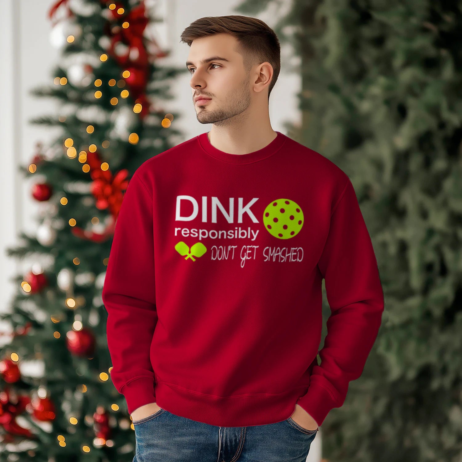 Dink Responsibly Pickleball Men’s Sweatshirt – Funny Gift