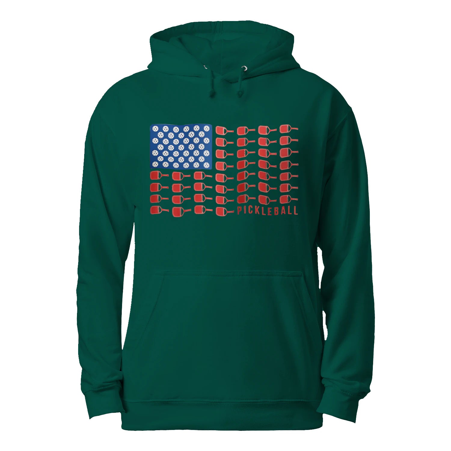American Flag Pickleball Men’s Hoodie – Funny Gift