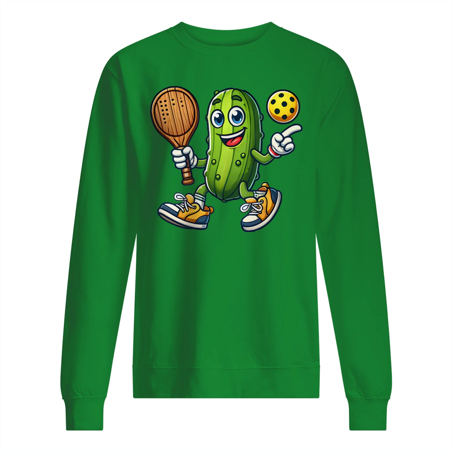 Funny Pickle Pickleball Player Cartoon Classic Men’s Sweatshirt – Funny Gift