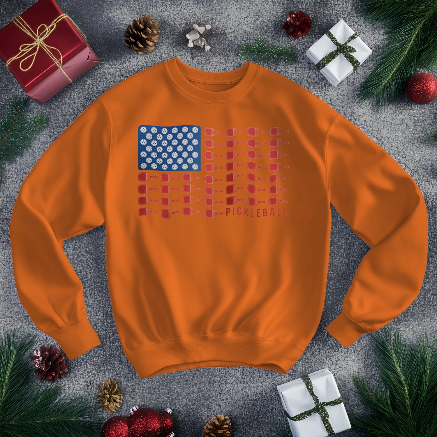 American Flag Pickleball Men’s Sweatshirt – Funny Gift