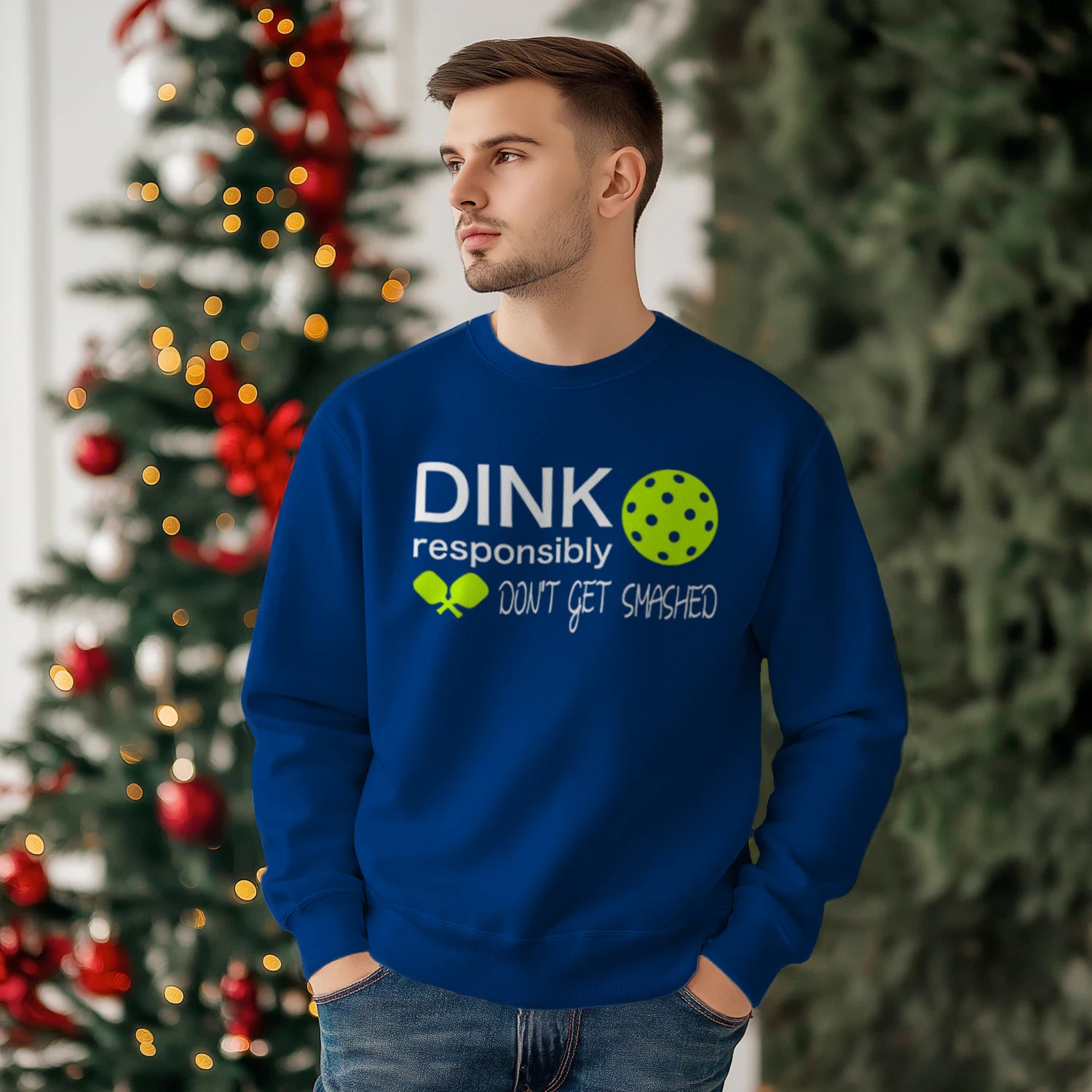 Dink Responsibly Pickleball Men’s Sweatshirt – Funny Gift