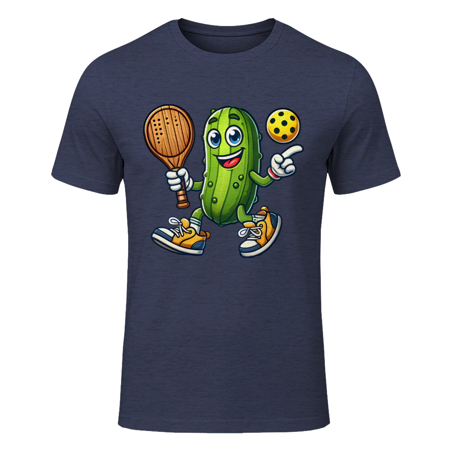 Funny Pickle Pickleball Player Cartoon T-Shirt – Funny Gift