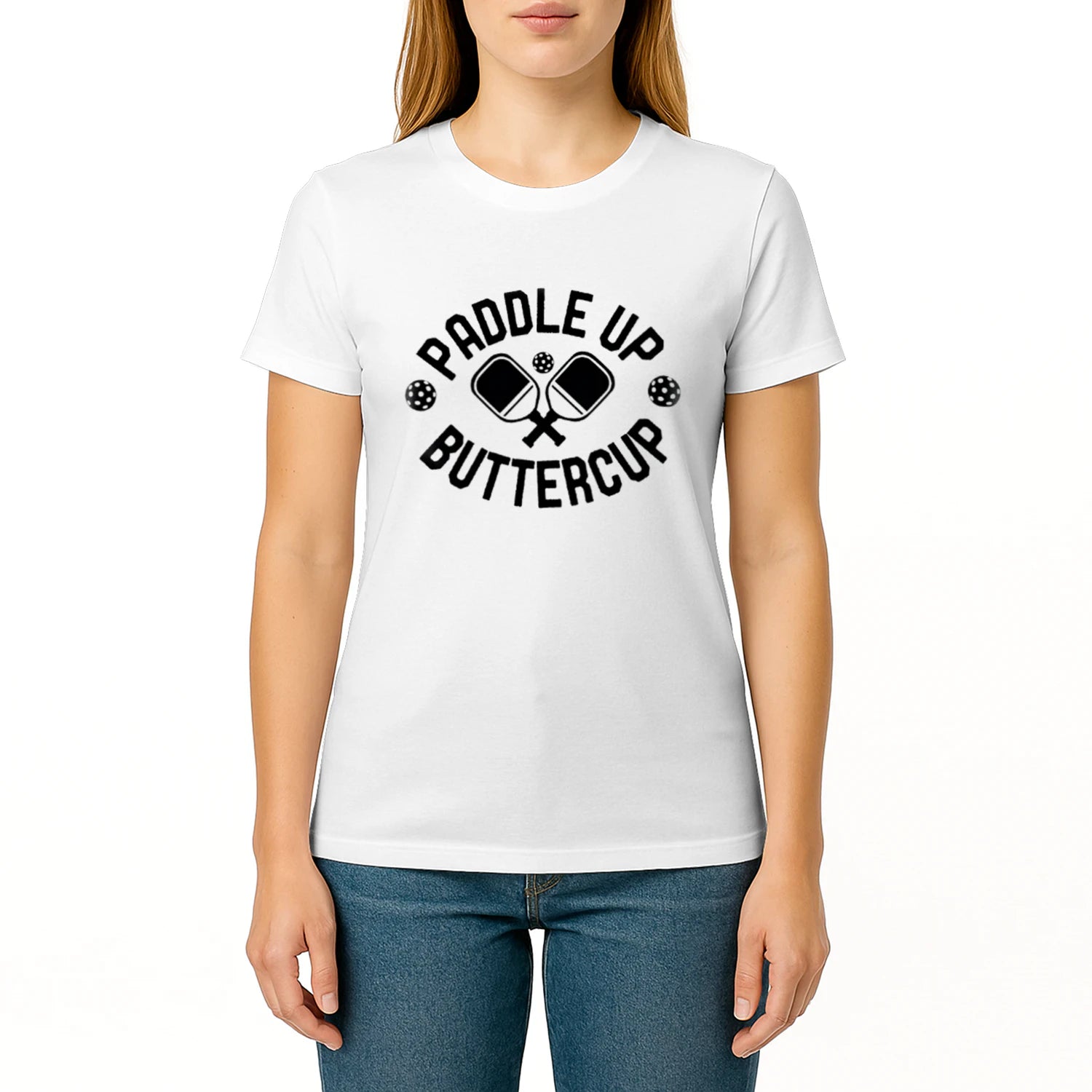 Paddle Up Buttercup for Pickleball Women’s T-Shirt – Funny Gift