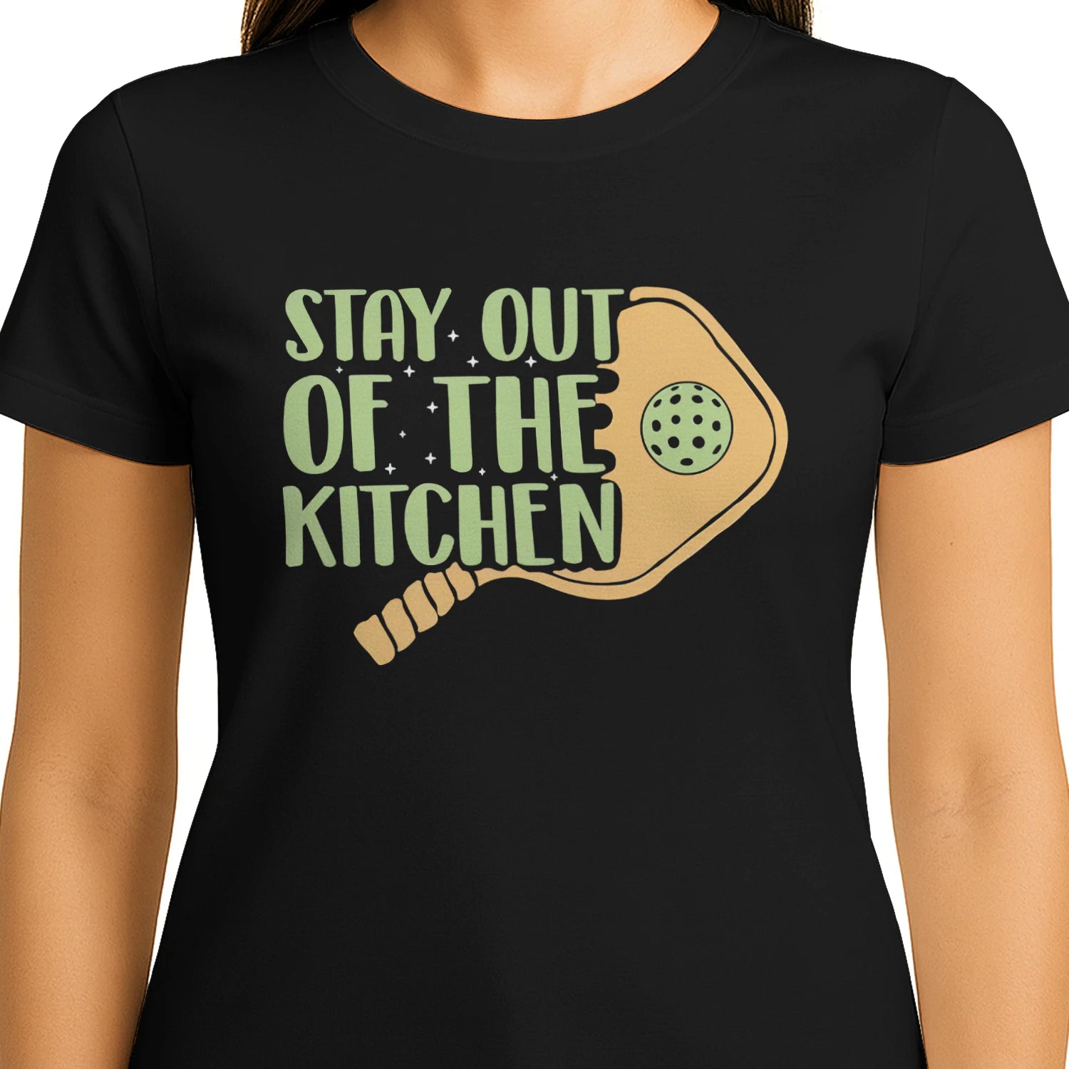 Stay Out of the Kitchen for Pickleball Women’s T-Shirt – Funny Gift