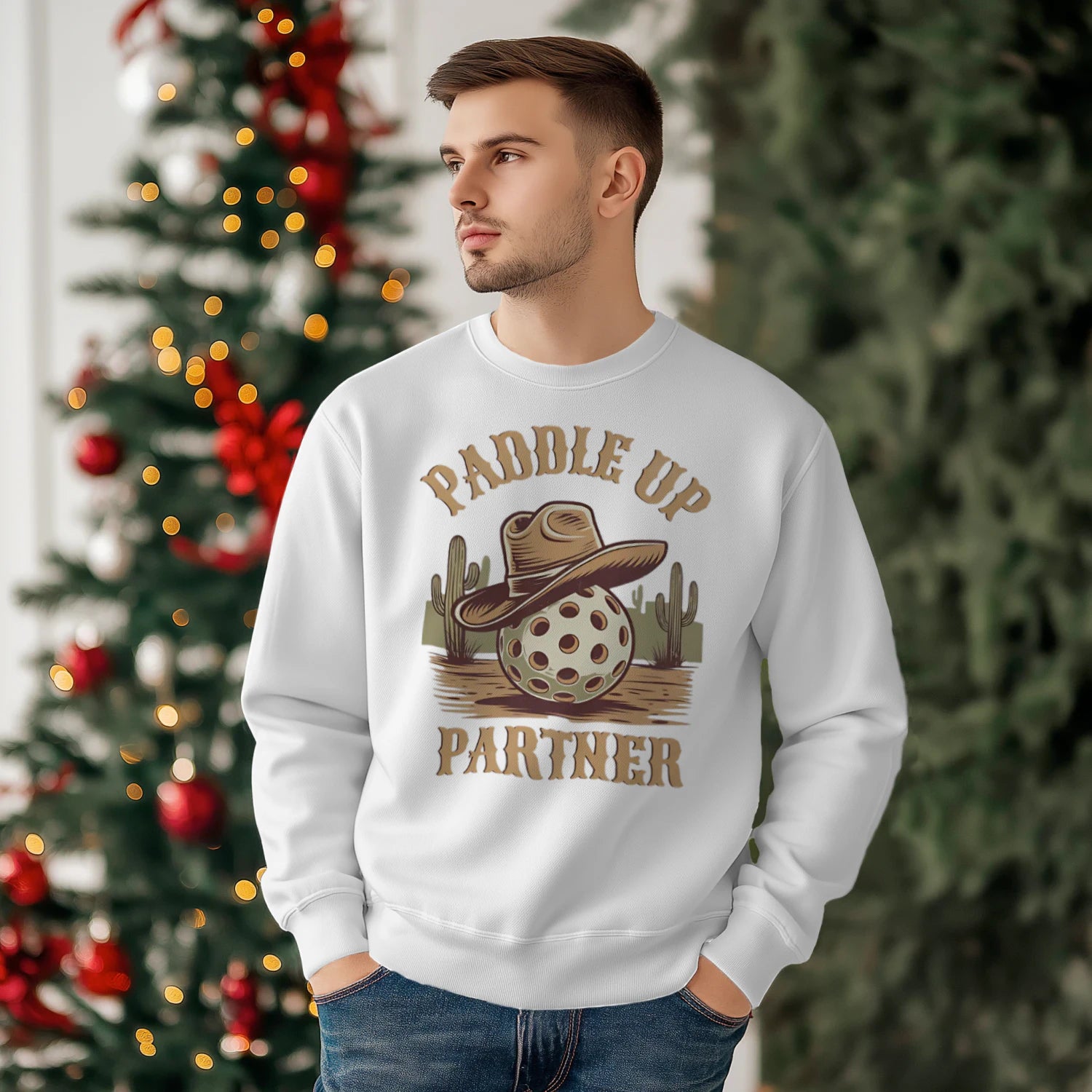 Paddle Up Partner Pickleball Men’s Sweatshirt – Funny Gift
