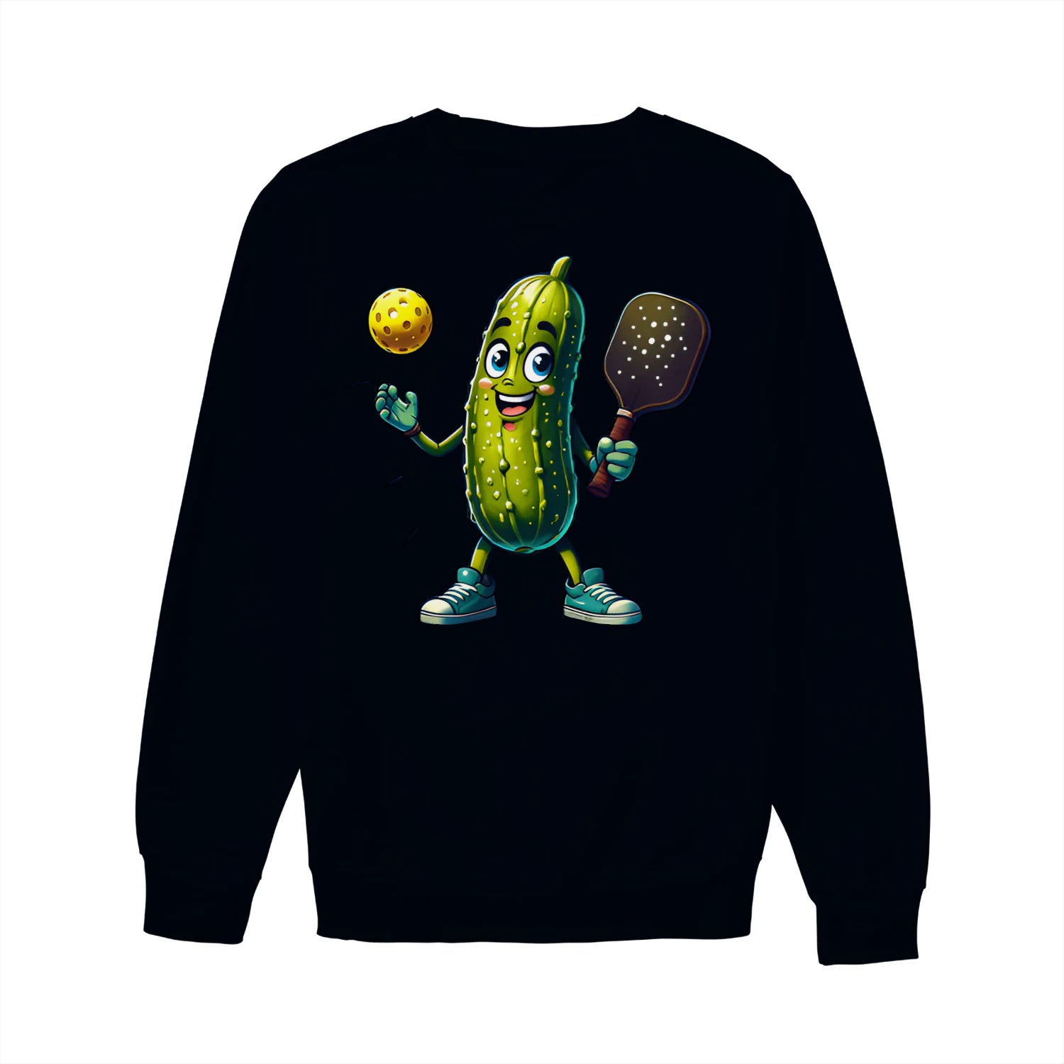 funny pickle pickleball player cartoon Women’s Sweatshirt – Funny Gift