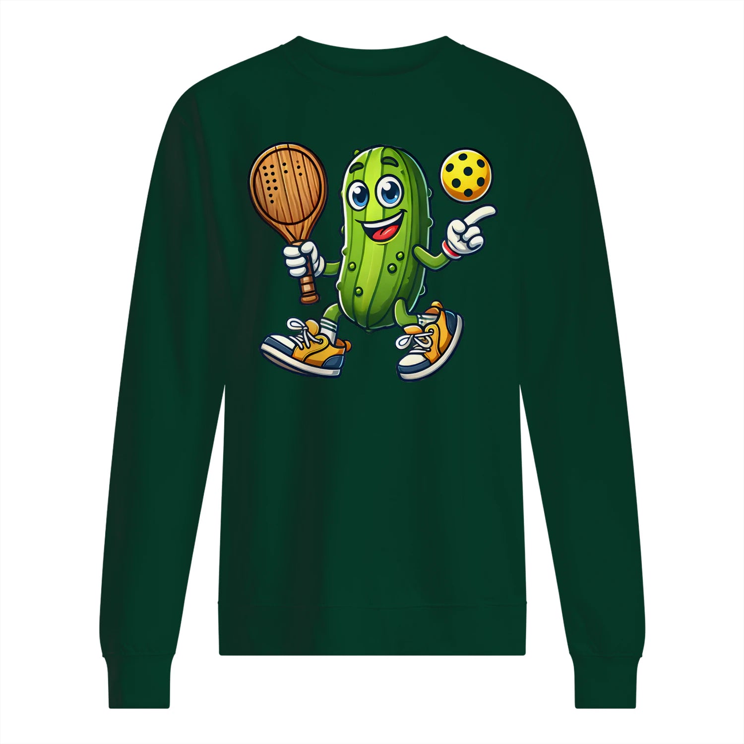 Funny Pickle Pickleball Player Cartoon Classic Men’s Sweatshirt – Funny Gift