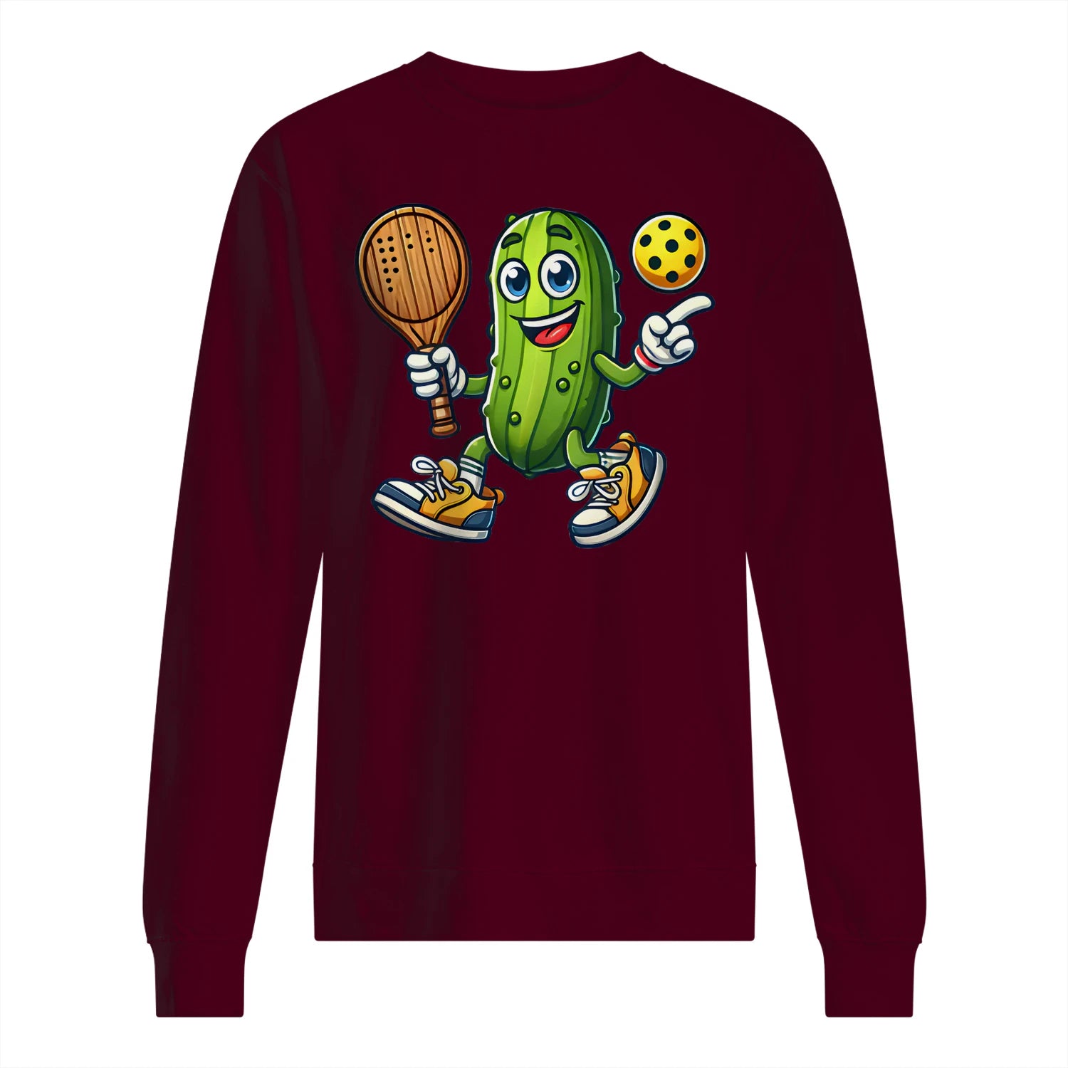 Funny Pickle Pickleball Player Cartoon Classic Men’s Sweatshirt – Funny Gift