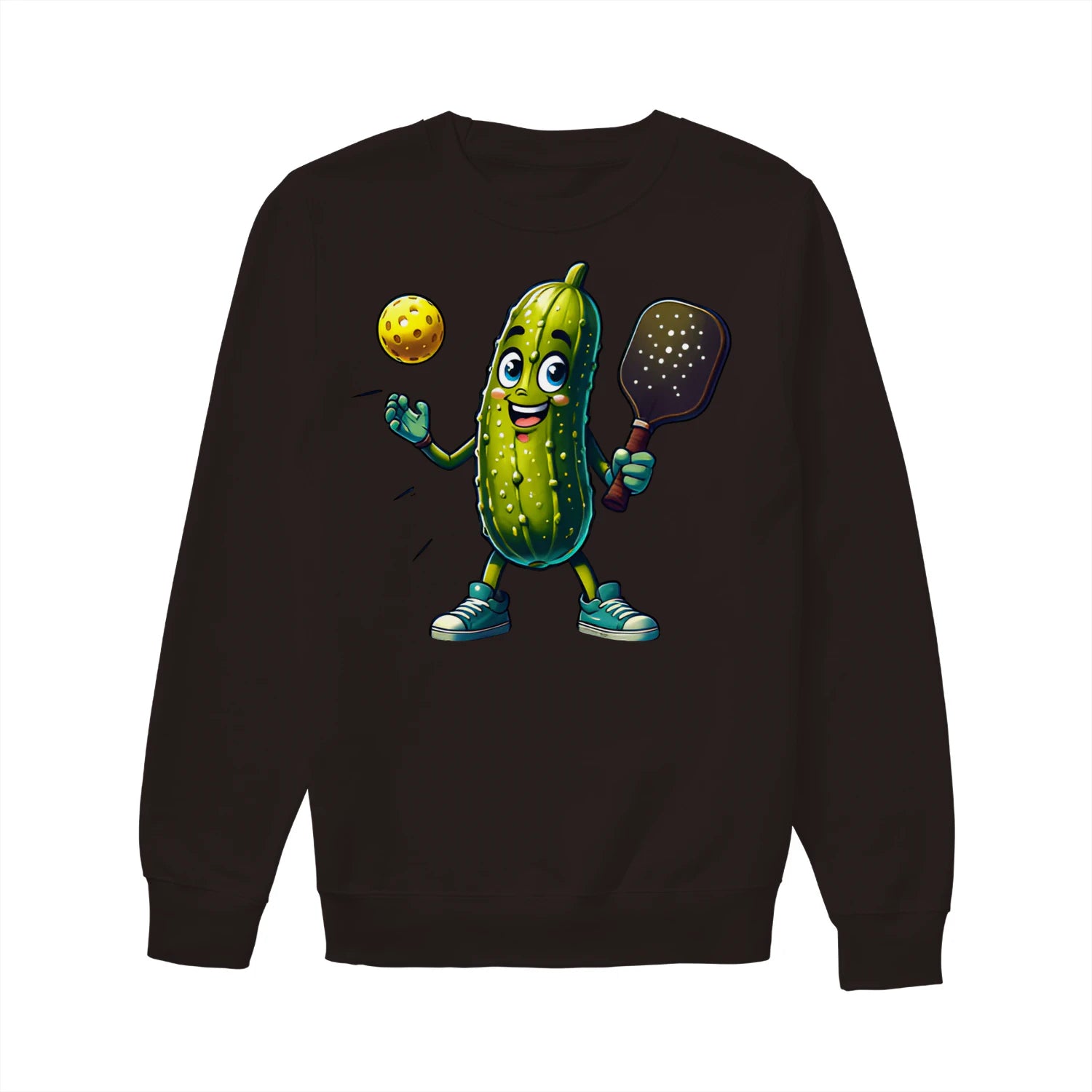 funny pickle pickleball player cartoon Women’s Sweatshirt – Funny Gift