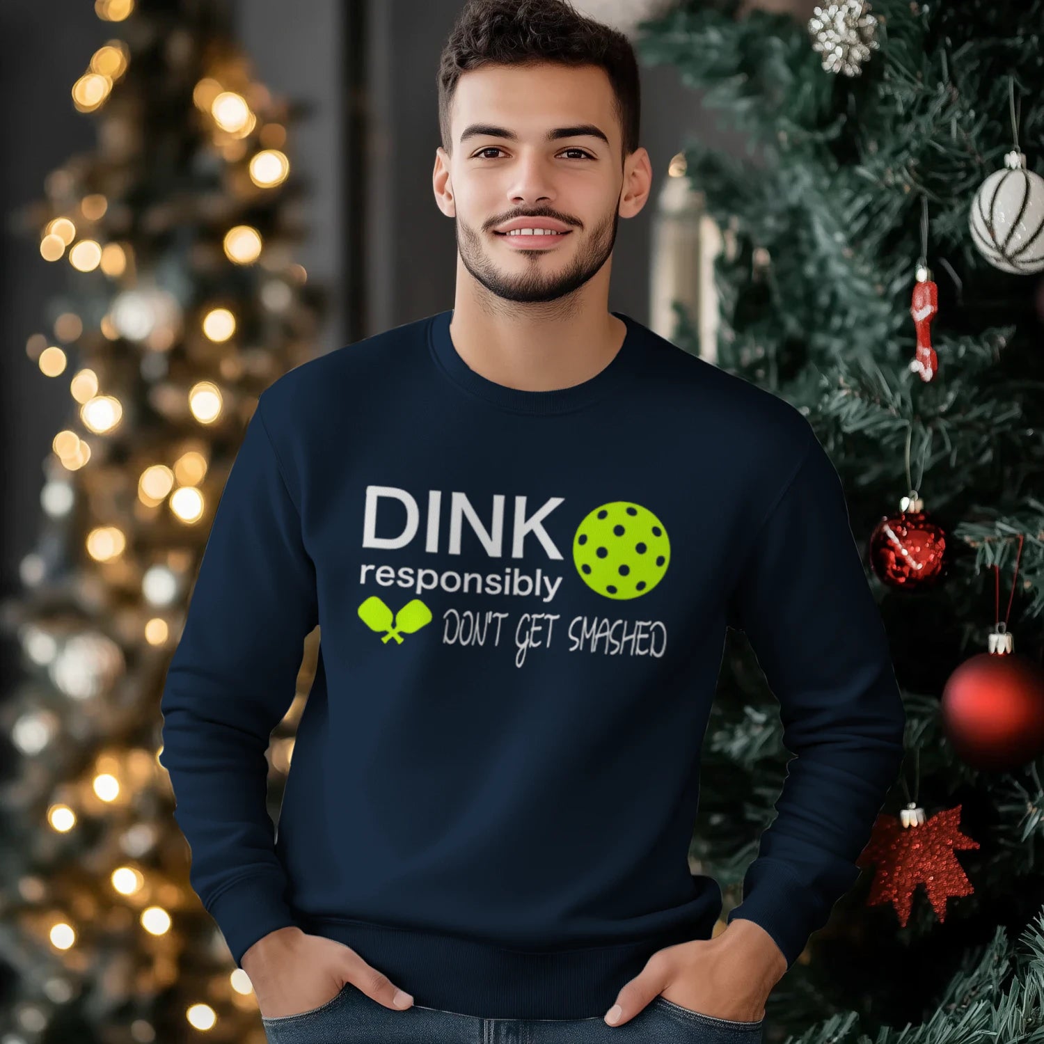 Dink Responsibly Pickleball Men’s Sweatshirt – Funny Gift