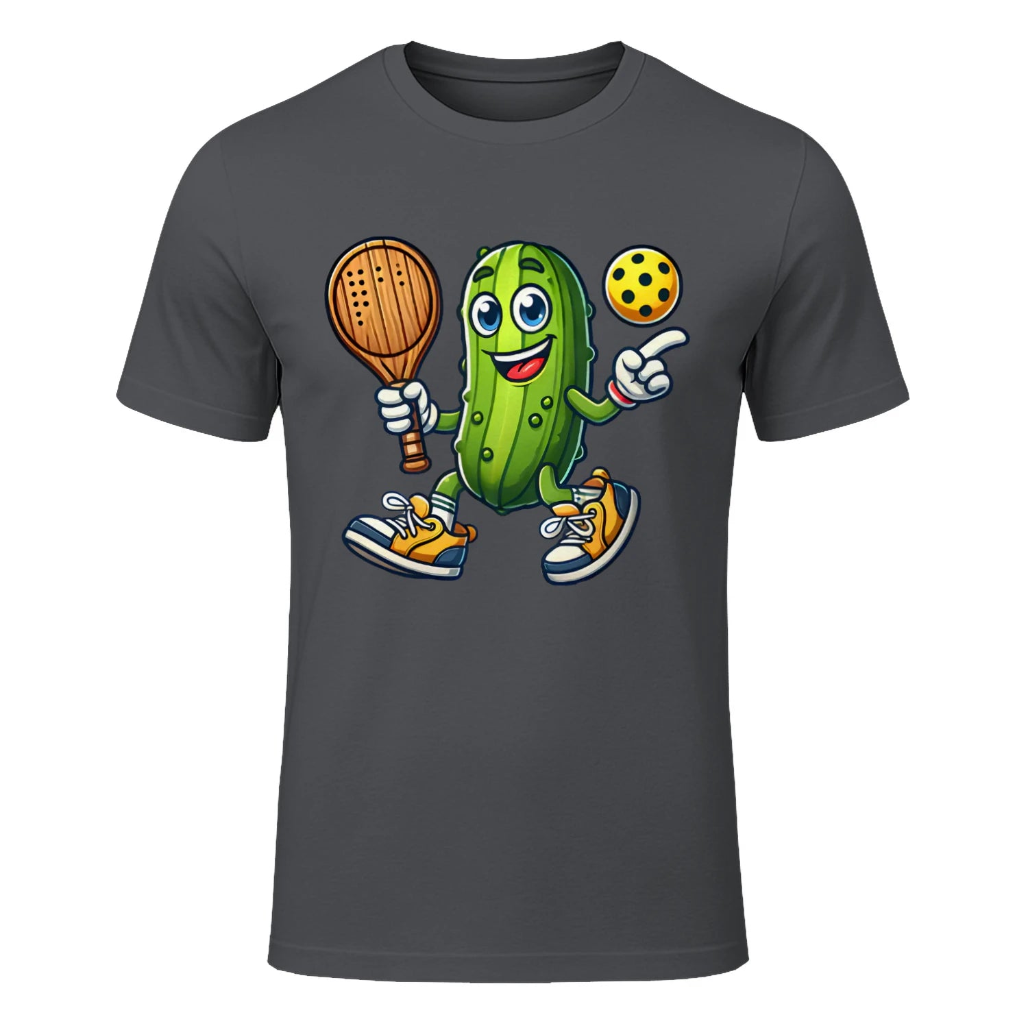 Funny Pickle Pickleball Player Cartoon T-Shirt – Funny Gift