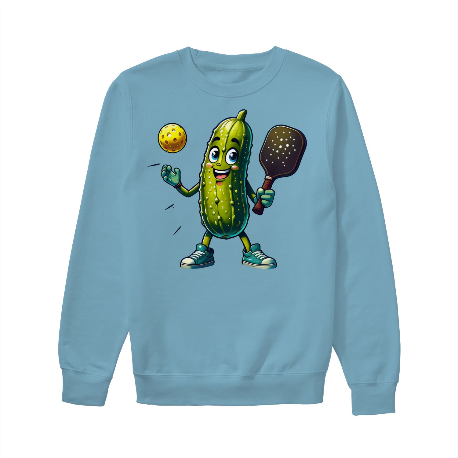 funny pickle pickleball player cartoon Women’s Sweatshirt – Funny Gift