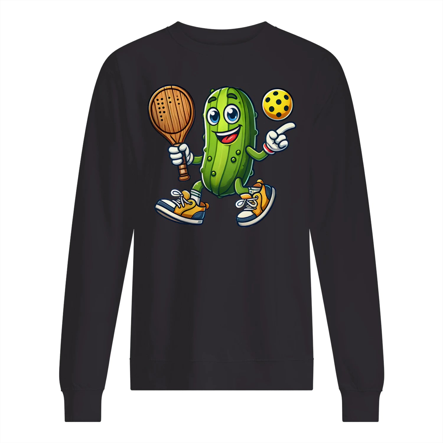 Funny Pickle Pickleball Player Cartoon Classic Men’s Sweatshirt – Funny Gift