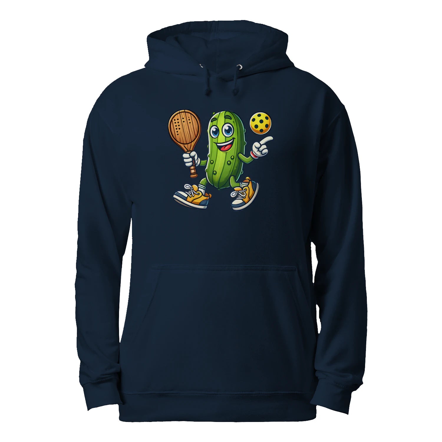 Funny Pickle Pickleball Player Cartoon Men’s Hoodie – Funny Gift