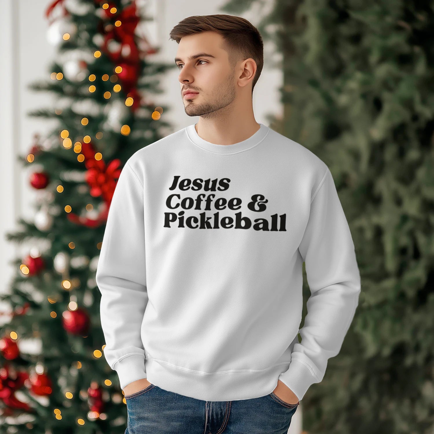 Jesus, Coffee & Pickleball Men’s Sweatshirt – Funny Gift