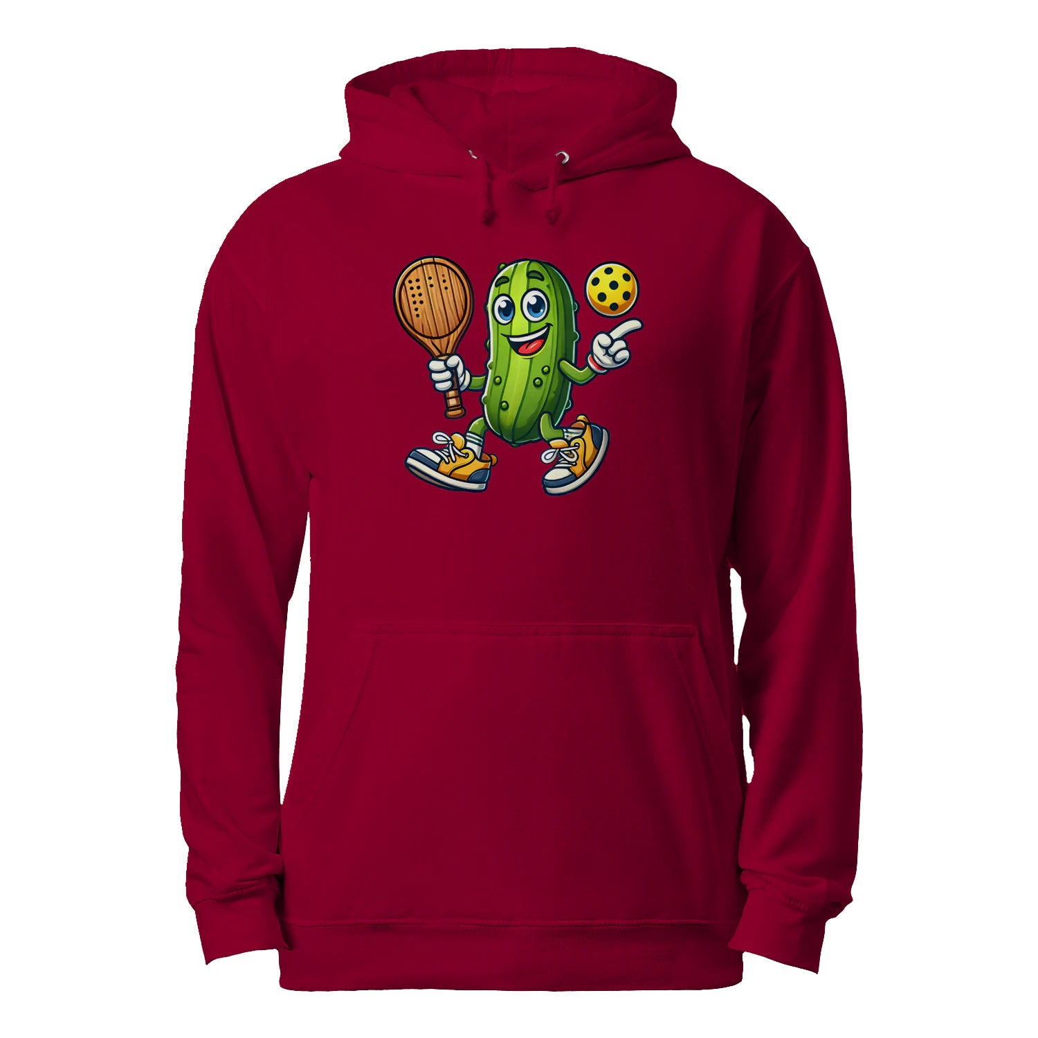 Funny Pickle Pickleball Player Cartoon Men’s Hoodie – Funny Gift