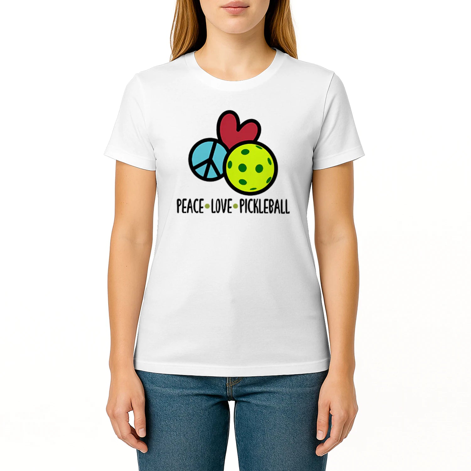 Peace Love Pickleball for Women’s T-Shirt – Funny Gift