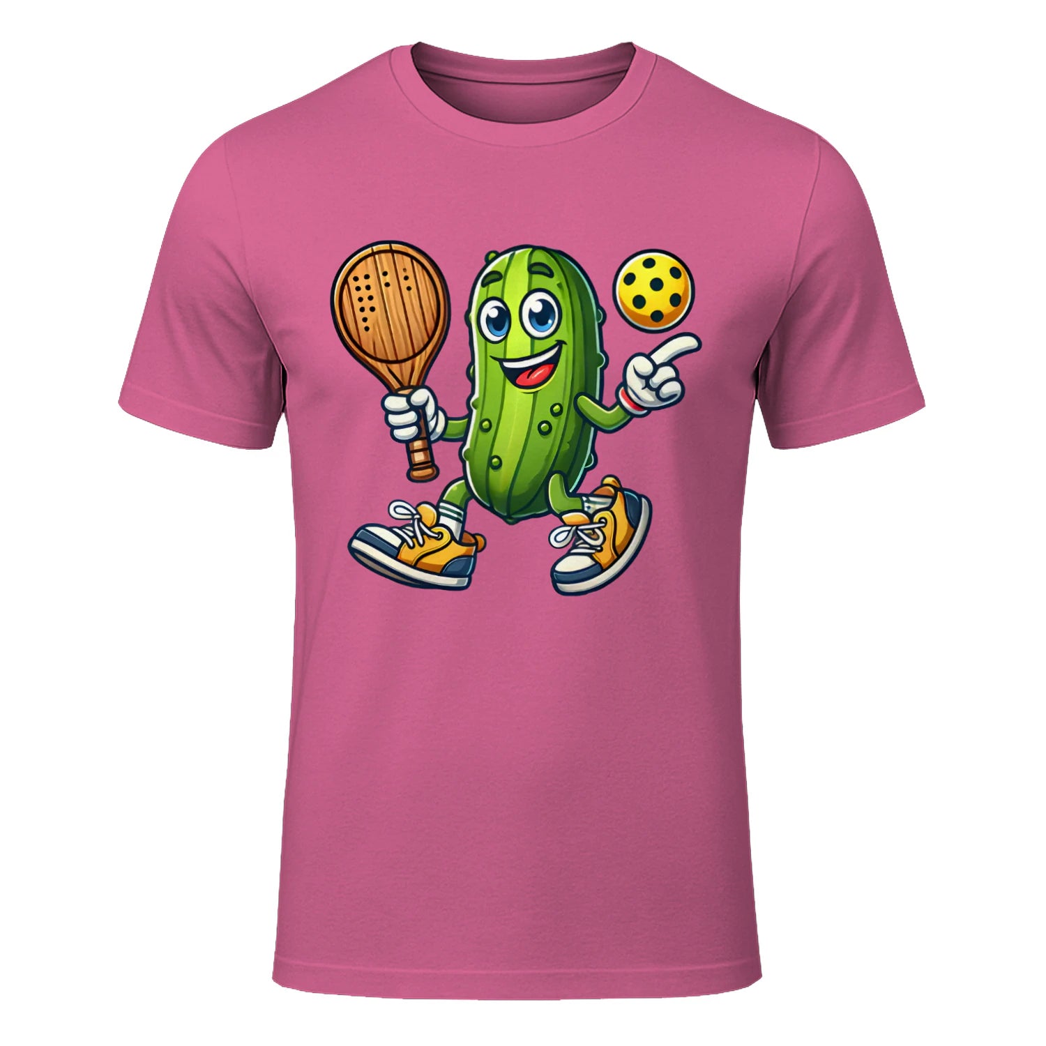 Funny Pickle Pickleball Player Cartoon T-Shirt – Funny Gift
