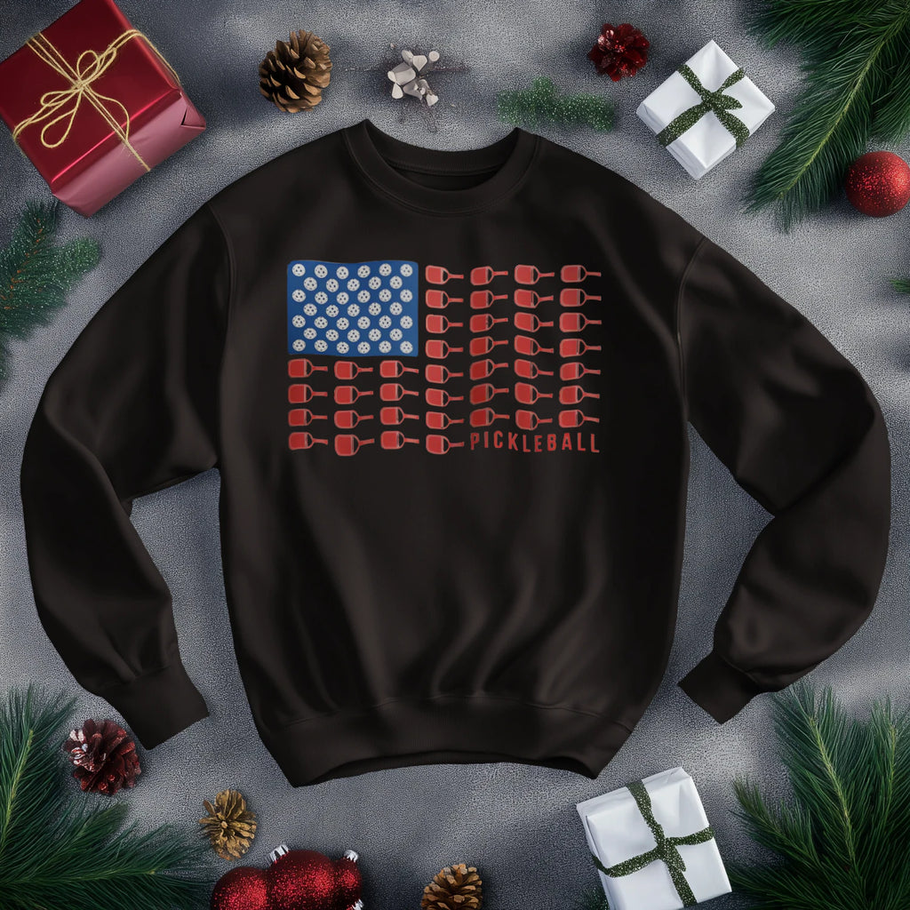 American Flag Pickleball Men’s Sweatshirt – Funny Gift